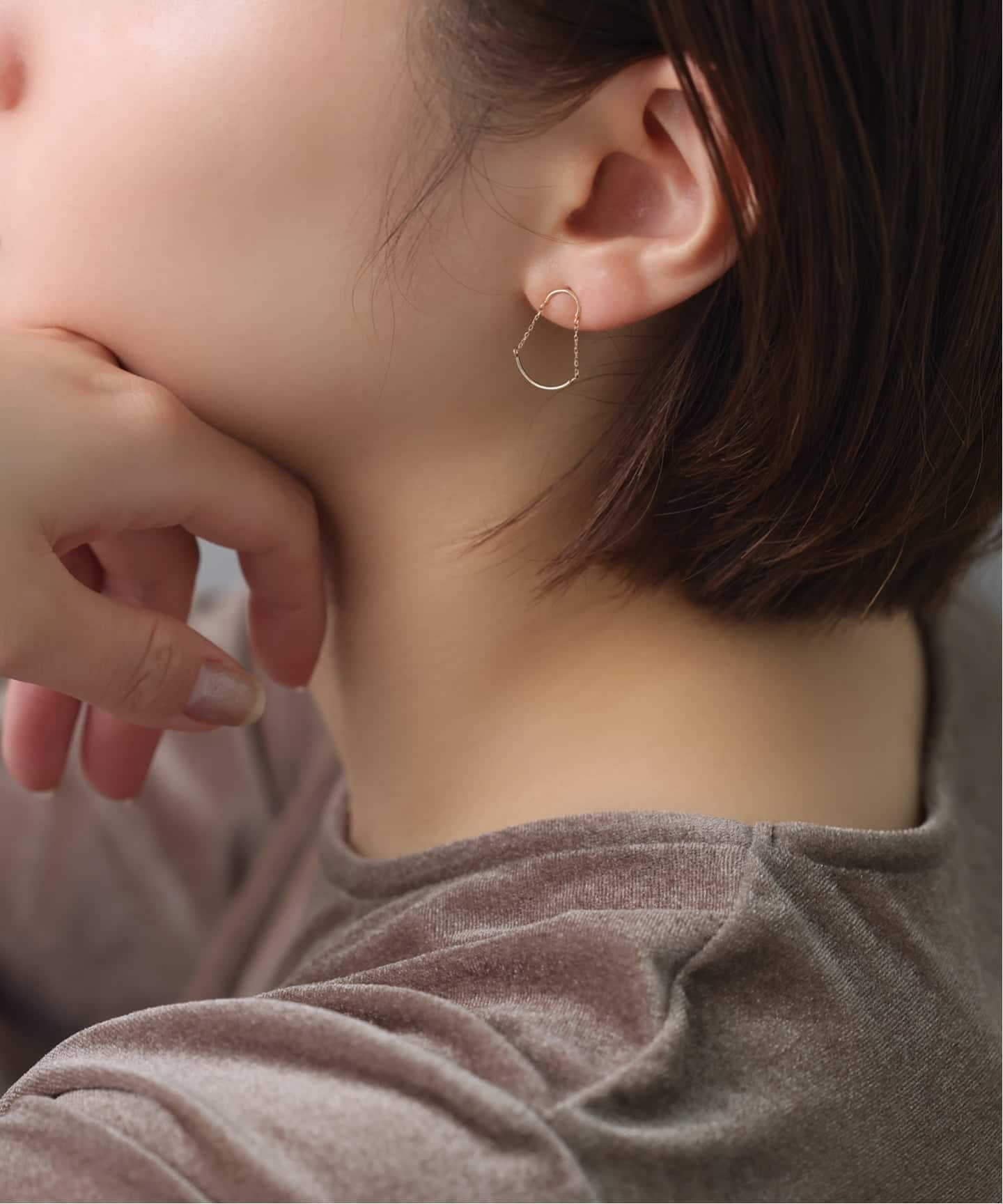 スイングカーブピアス K10（両耳）（ピアス（両耳用））｜Lilas（リラ