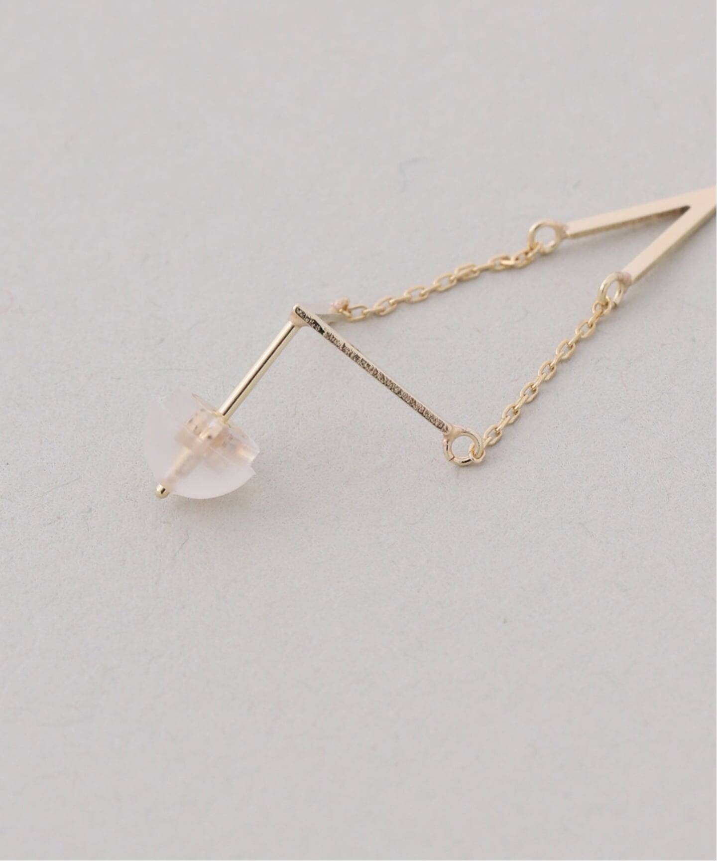 【Lilas】ダブルチェーンスイングピアス K10 スイングVピアス K10（両耳）（ピアス（両耳用））｜Lilas（リラ）の