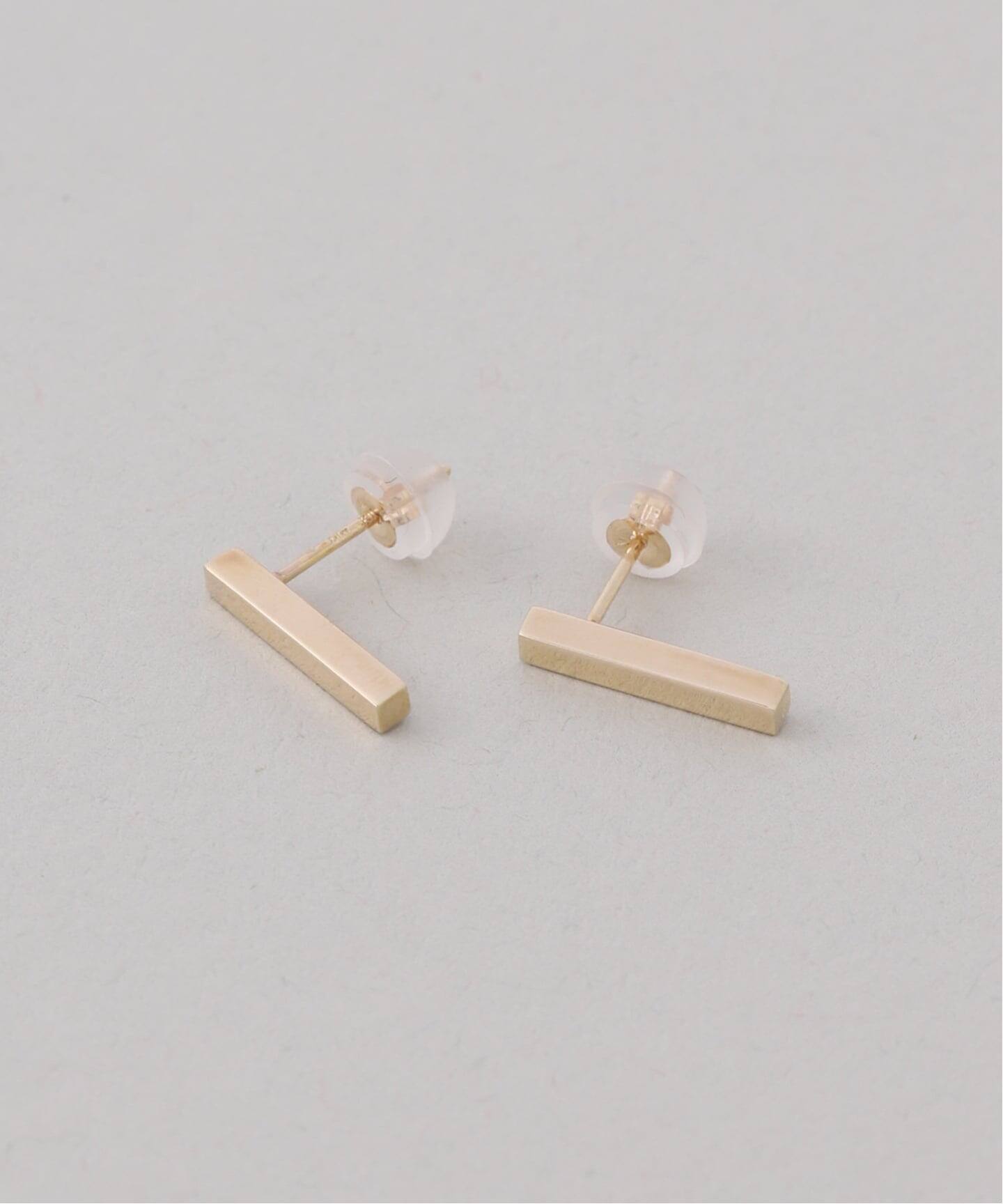 12mmブロックピアス K10（両耳）（ピアス（両耳用））｜Lilas（リラ