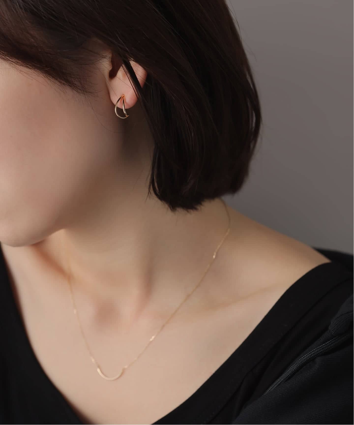 Lilas AUTHENTICリラ ブラックダイヤスクエアガタネックレス+ピアス Lilas AUTHENTICリラ ブラックダイヤスクエアガタネックレス+ピアス