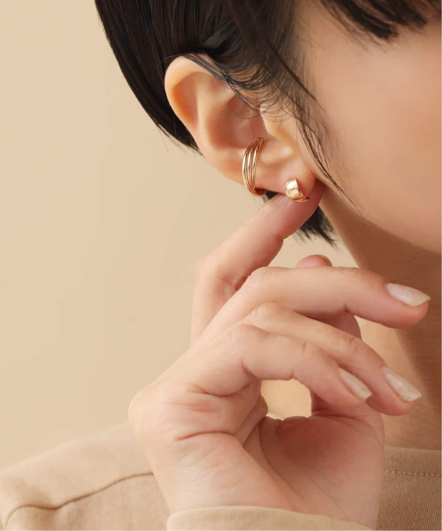 スモールムーンピアス K10（両耳）（ピアス（両耳用））｜Lilas（リラ