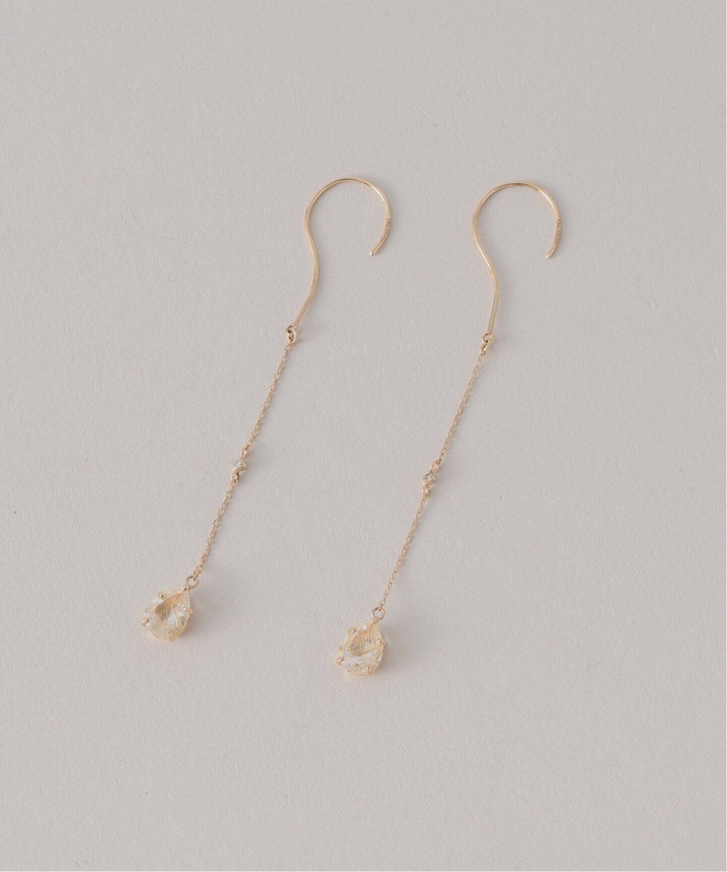 ティアドロップルチルピアス K10（両耳）（ピアス（両耳用