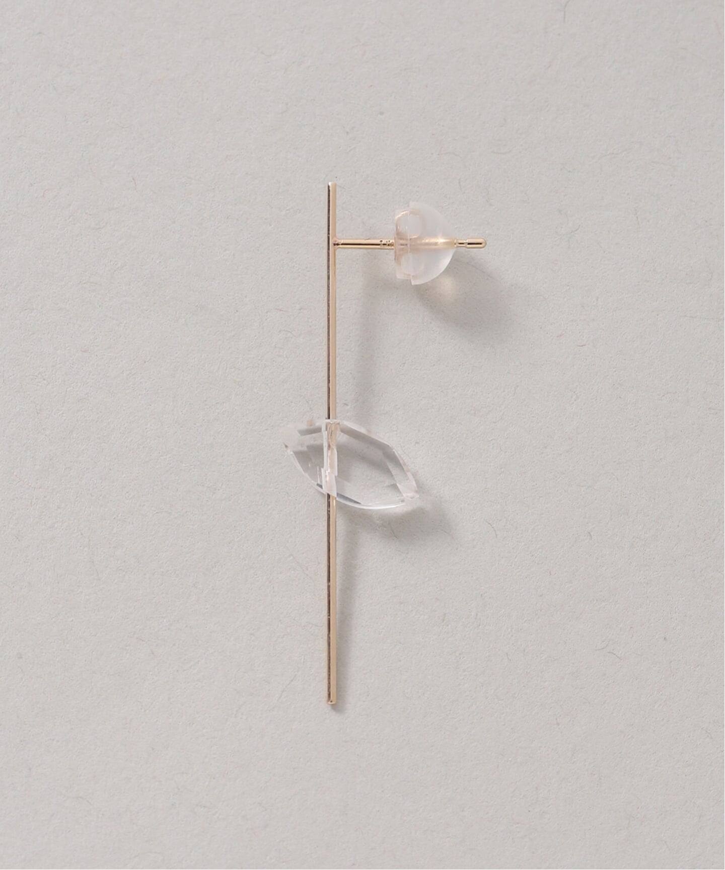 Lilas ゴールド K10 ピアス ワイドラインボックスピアス K10（両耳）（ピアス（両耳用