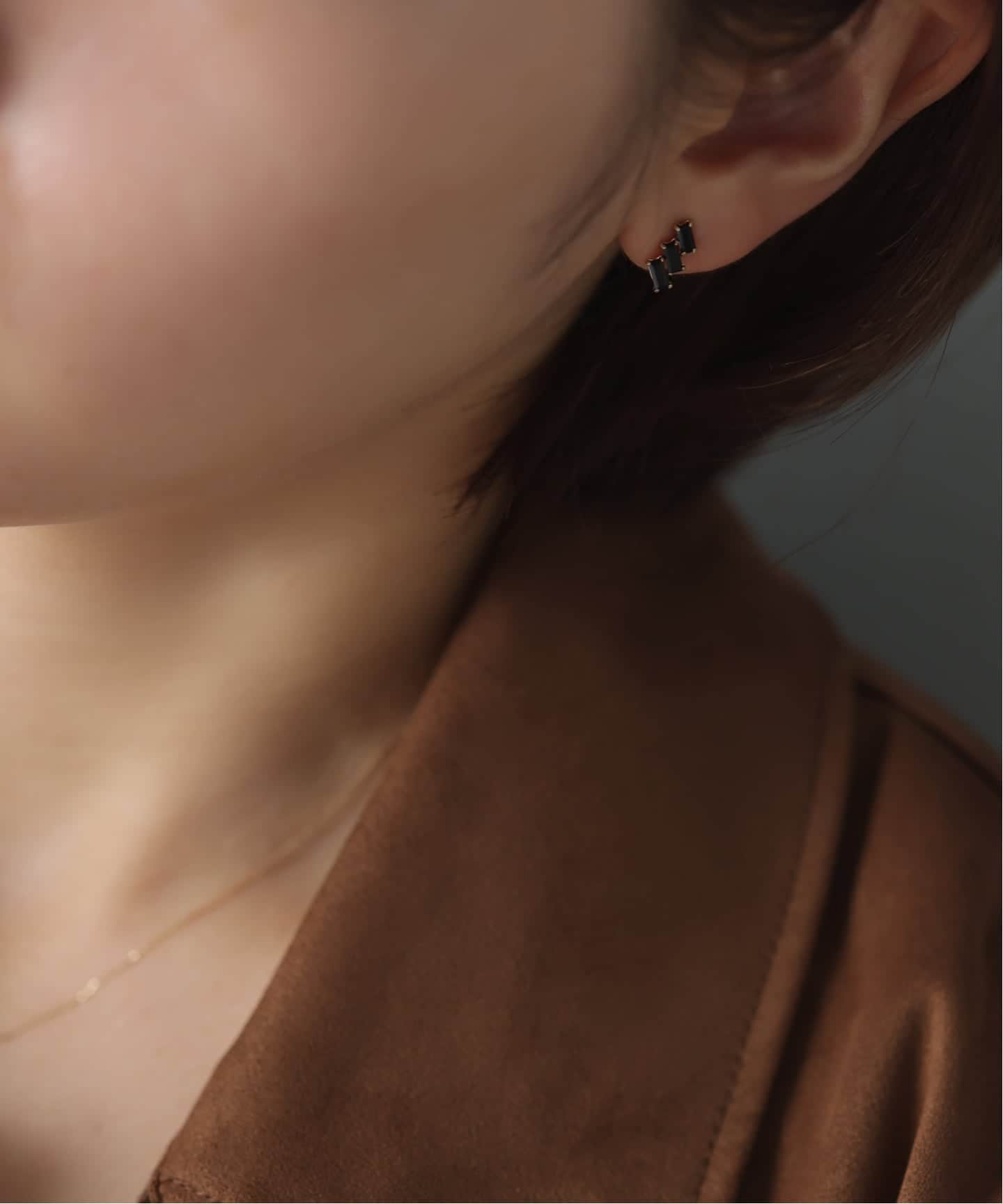 セミトーンオニキスピアス K10(両耳)（ピアス（両耳用））｜Lilas