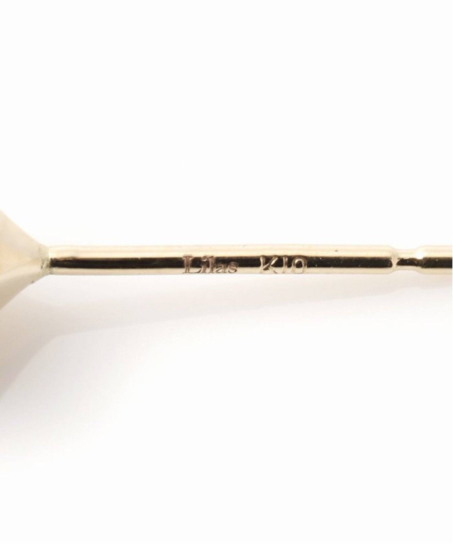 オニキスピラミッドモチーフ4mmピアス K10（両耳）（ピアス（両