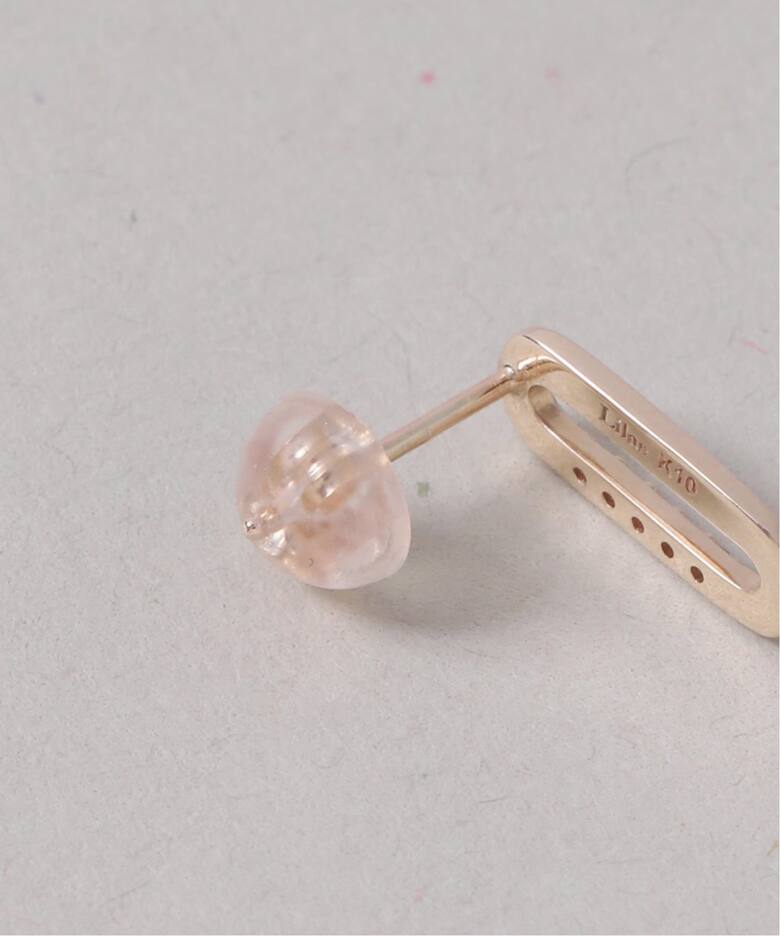 オーバルモチーフ*ダイヤピアス K10（両耳）（ピアス（両耳用 