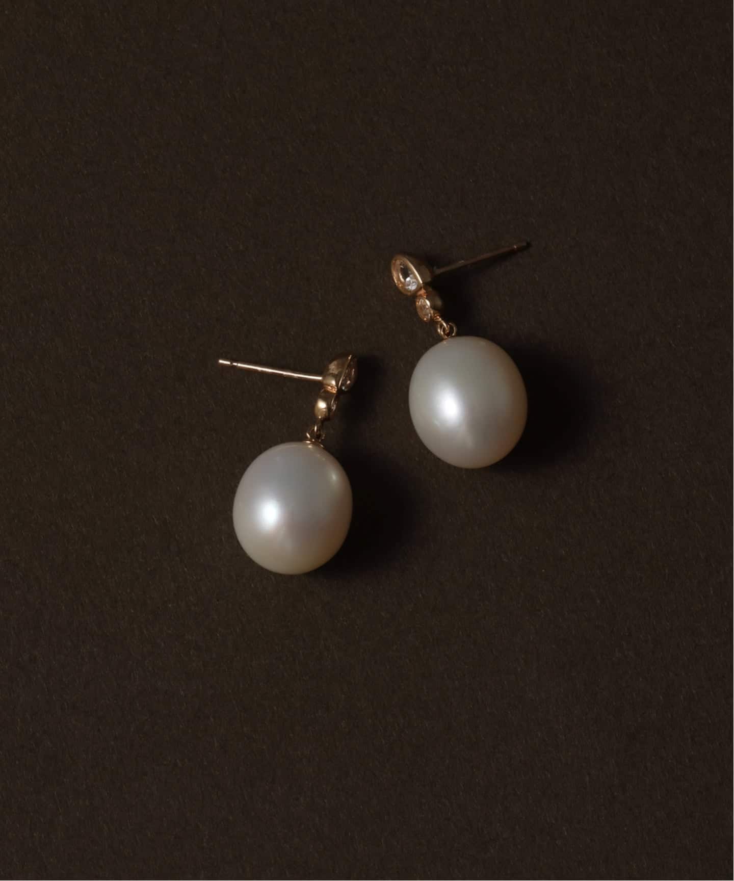 バロックパール*ホワイトトパーズピアス K10（両耳）（ピアス（両耳用