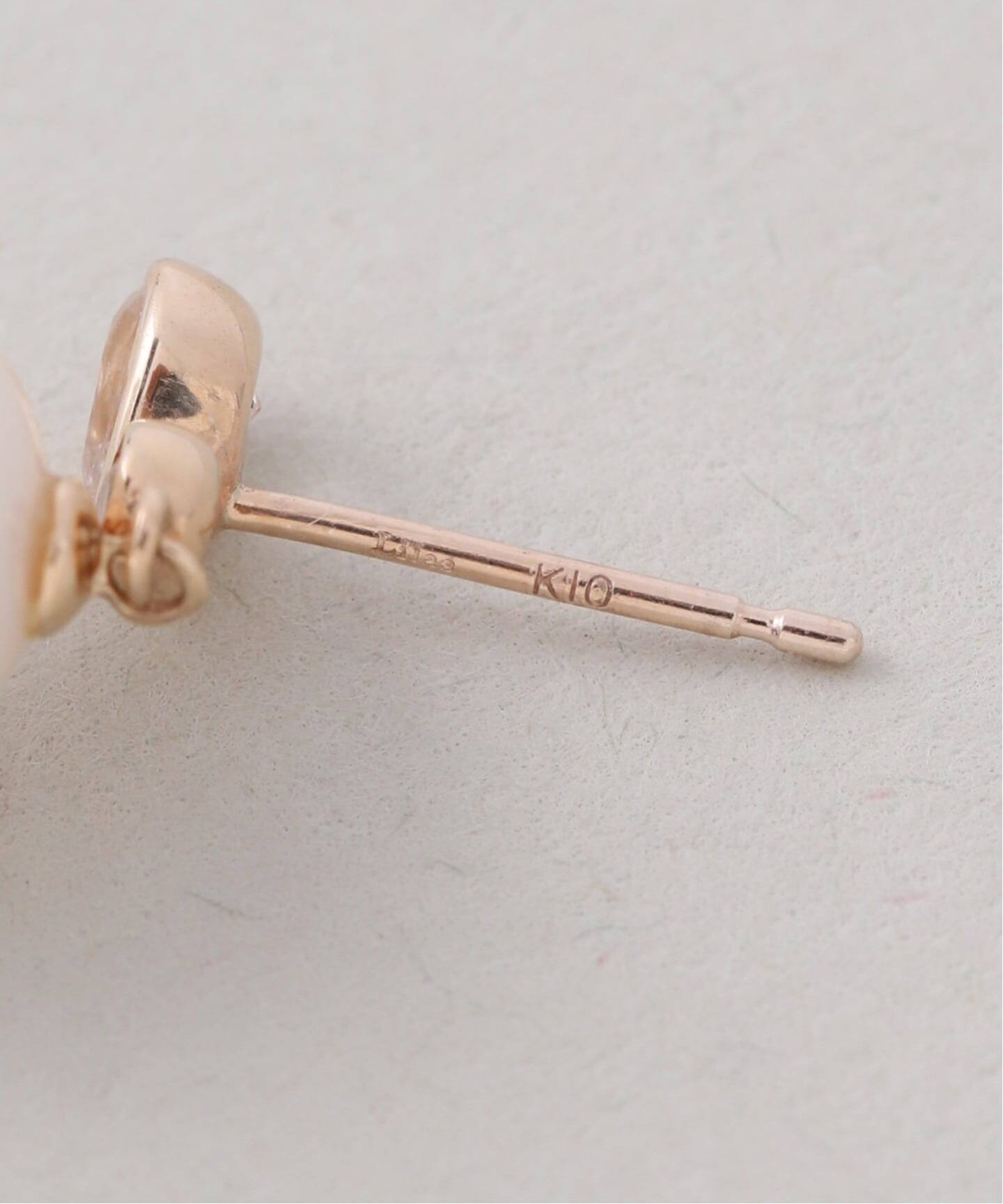 バロックパール*ホワイトトパーズピアス K10（両耳）（ピアス（両耳用