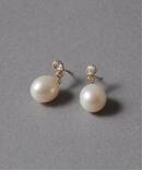 バロックパール*ホワイトトパーズピアス K10(両耳)