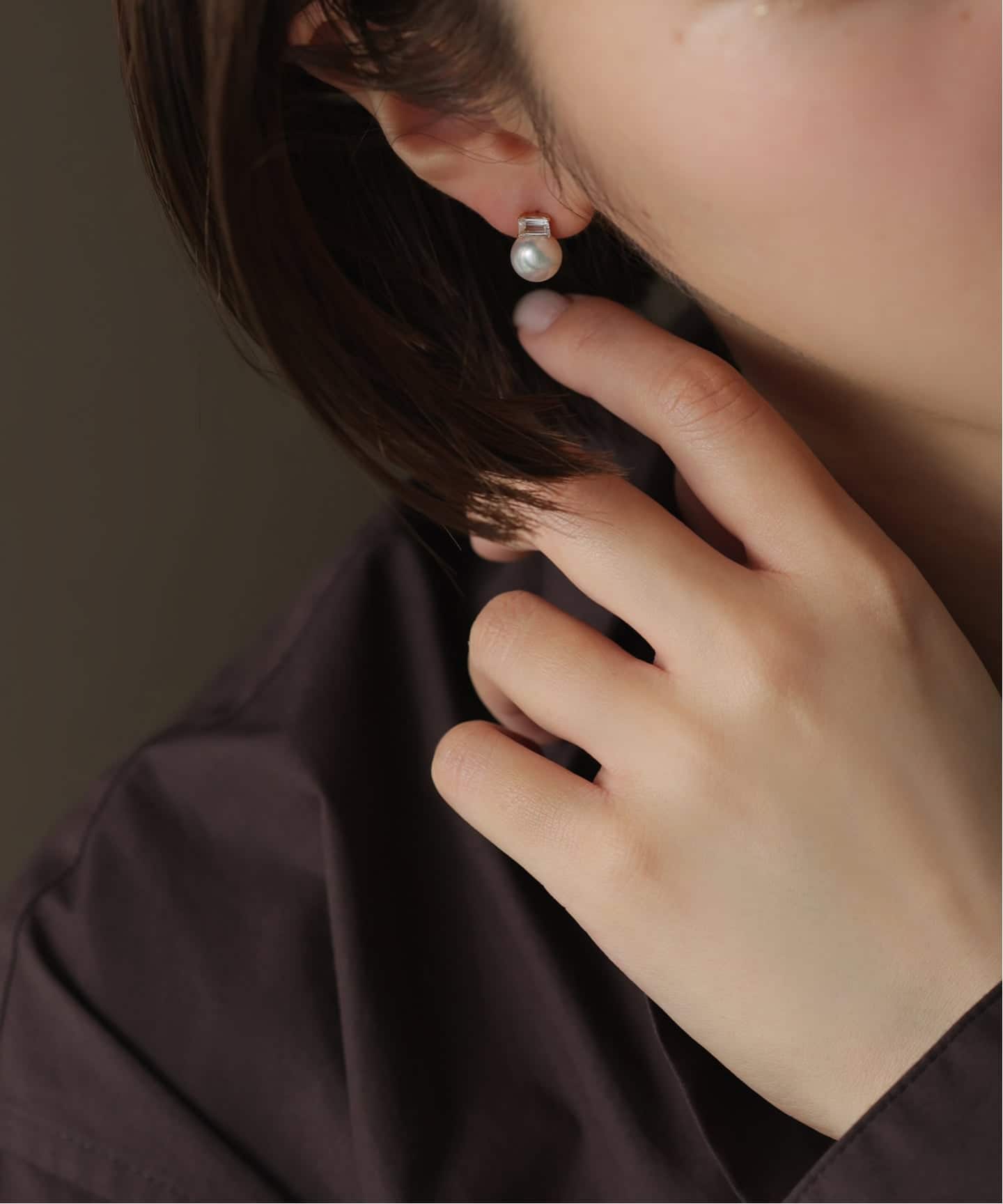 ポテトパール*ホワイトトパーズピアス K10（両耳）（ピアス（両耳用