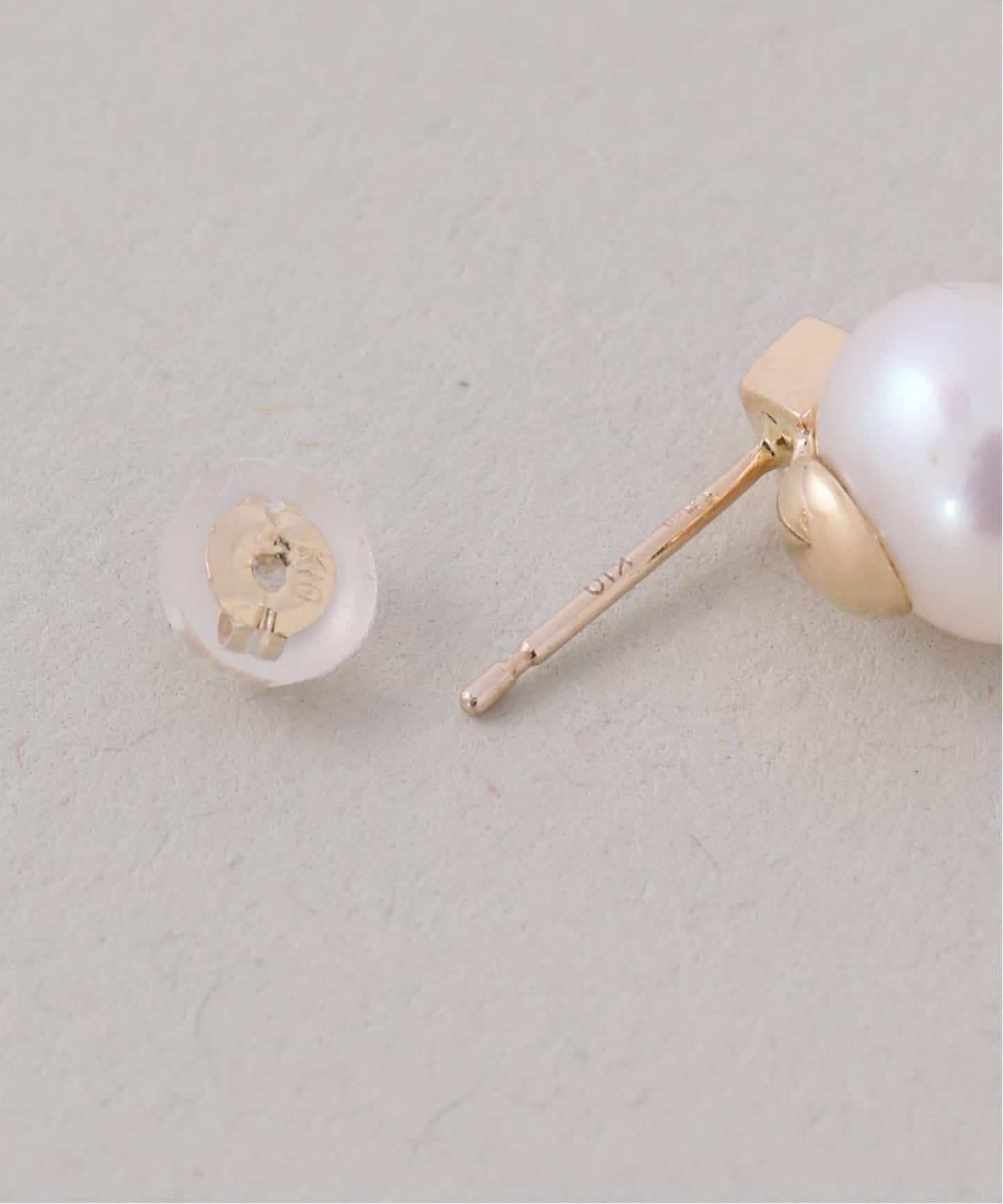 ポテト号　lilasアコヤパール7mmピアスK10 予約》ポテトパールキューブピアス K10（両耳）（ピアス（両耳用