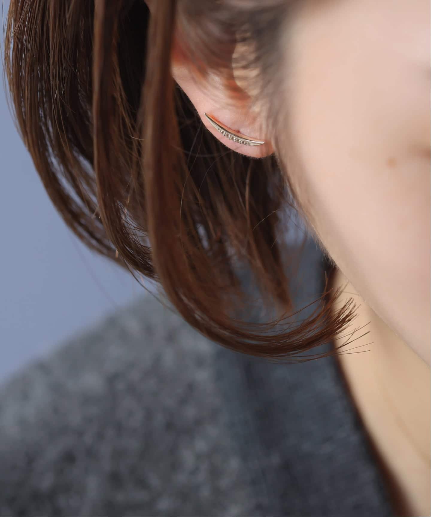 WEB限定》ムーンラインホワイトトパーズピアス K10（両耳）（ピアス