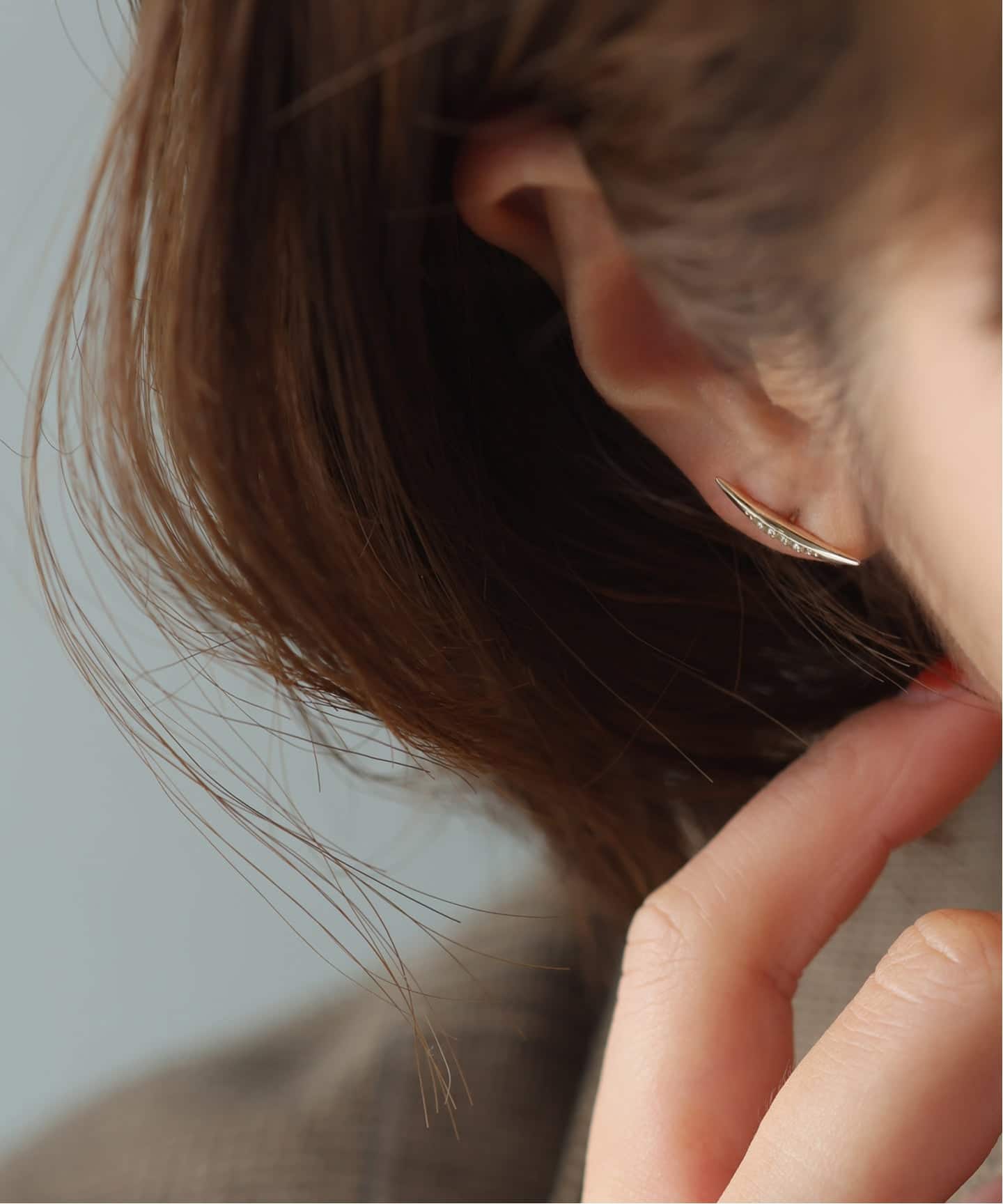 WEB限定予約》ムーンラインホワイトトパーズピアス K10（両耳