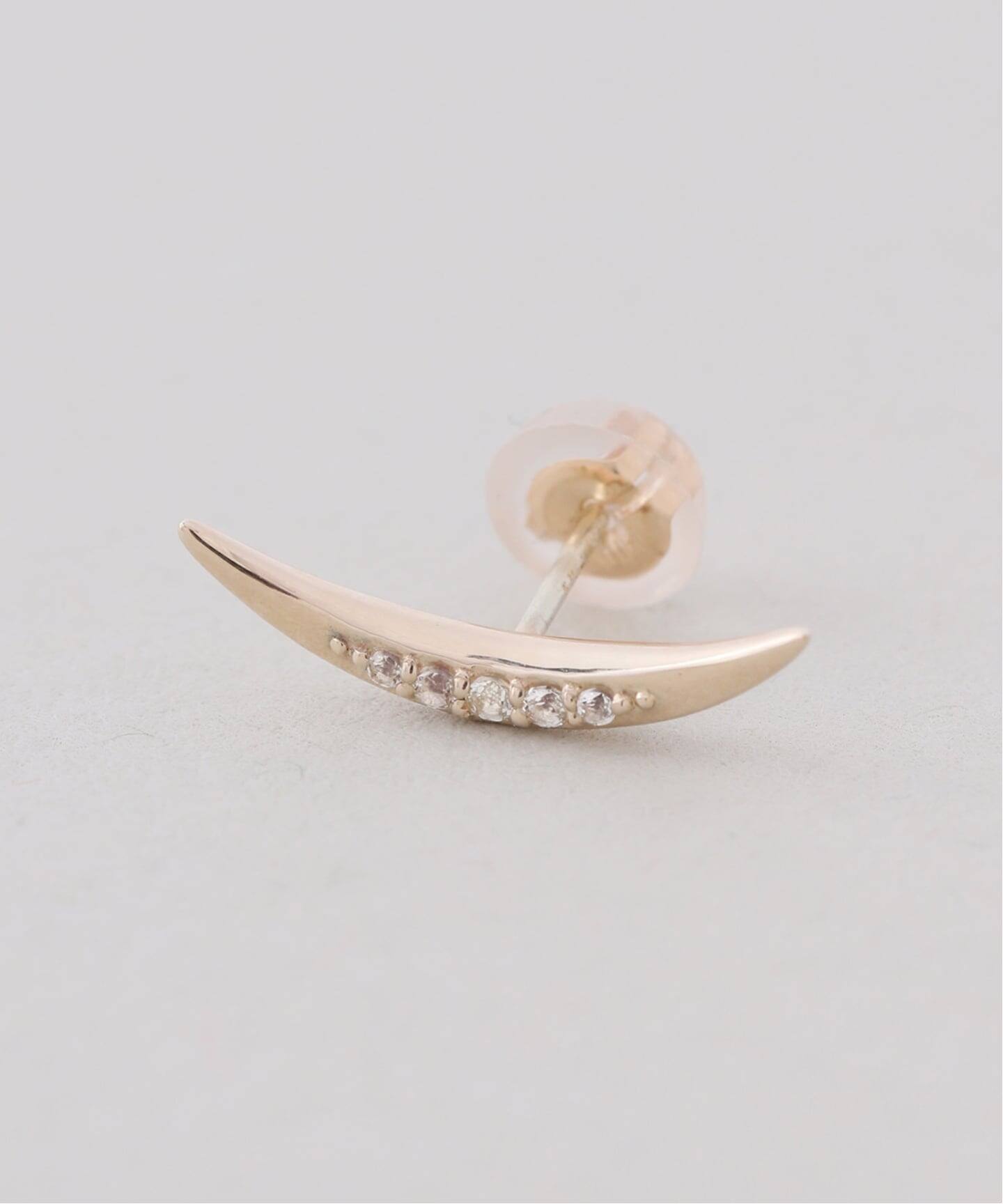 WEB限定予約》ムーンラインホワイトトパーズピアス K10（両耳