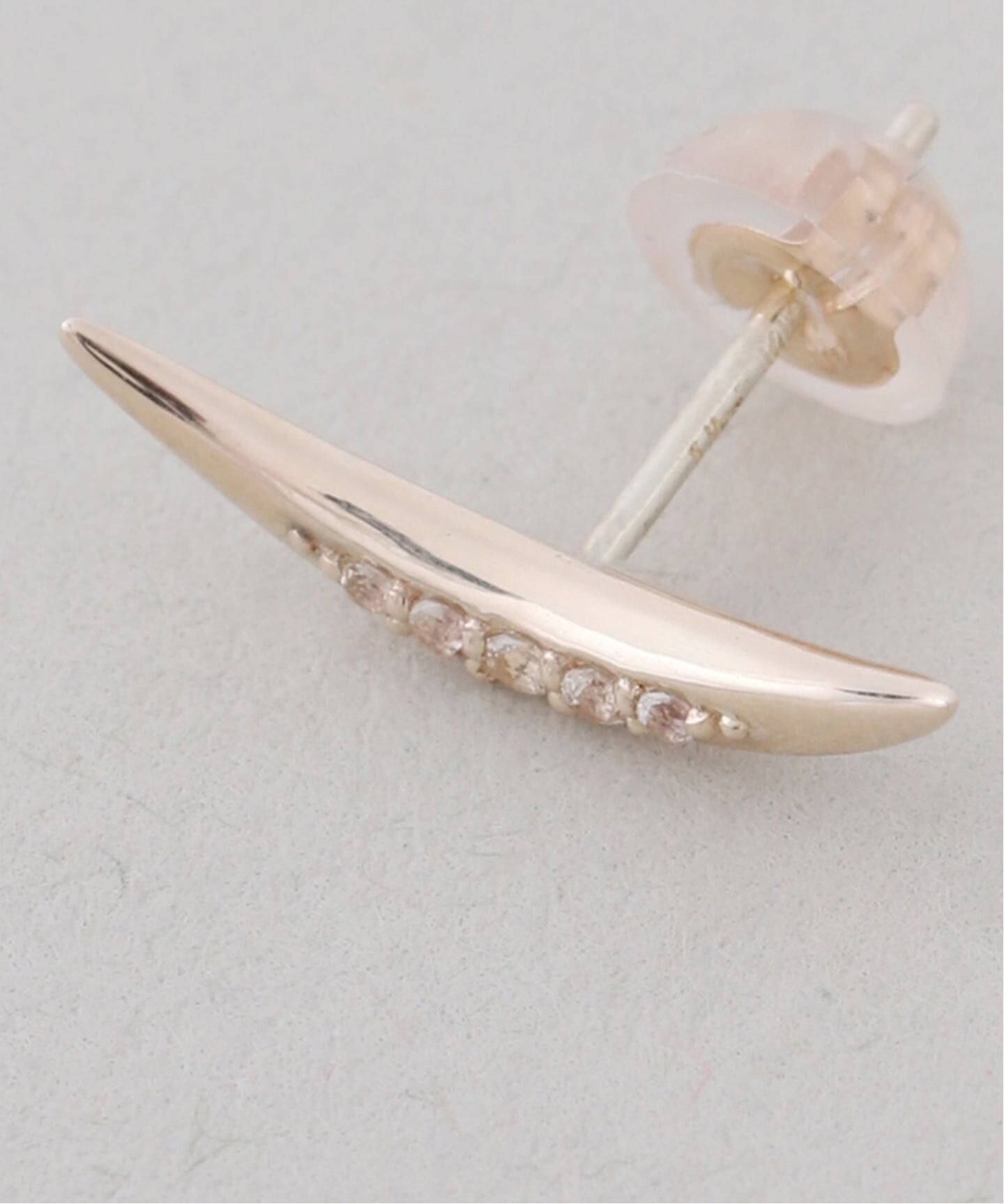 WEB限定》ムーンラインホワイトトパーズピアス K10（両耳）（ピアス