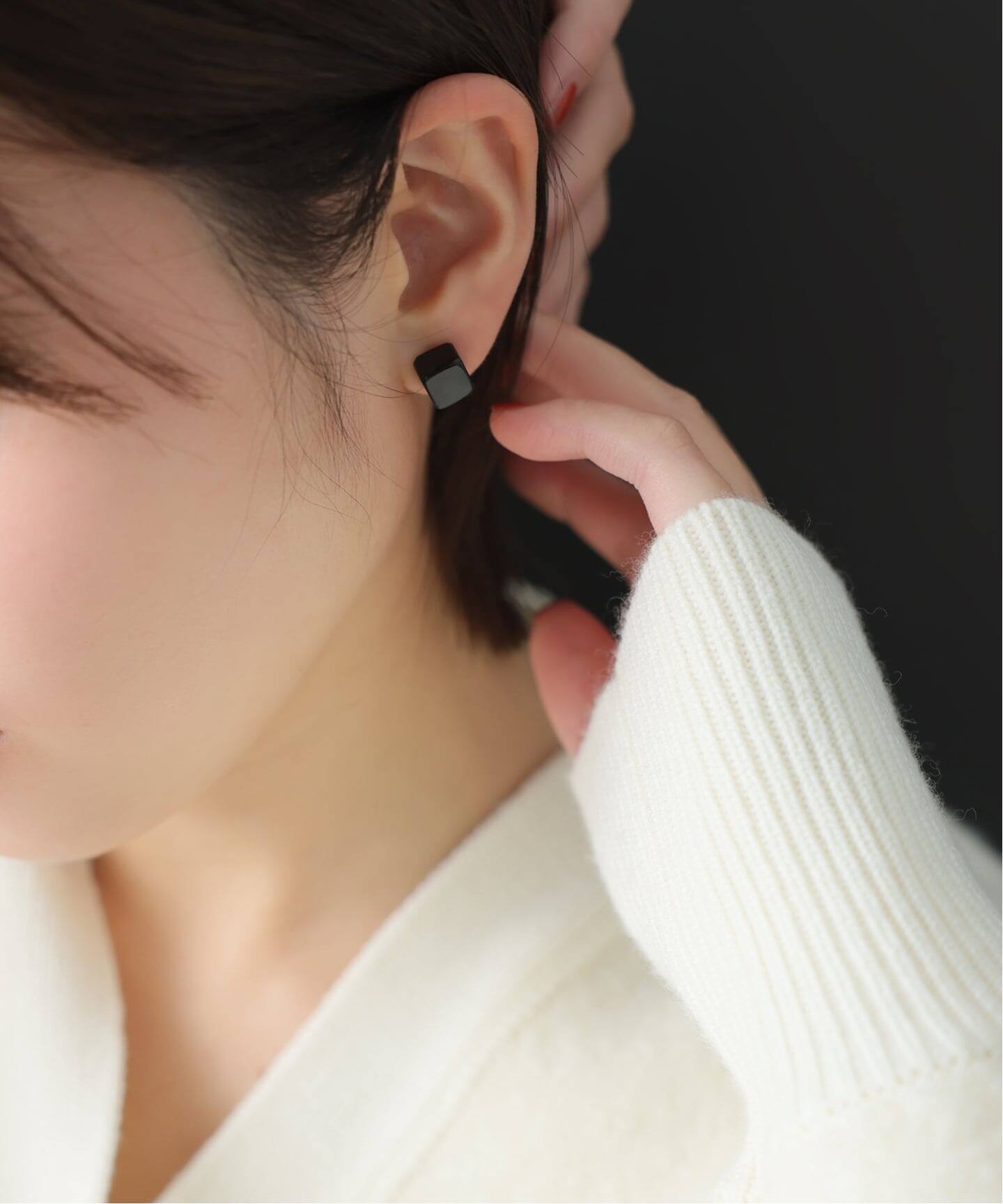 予約》ラウンド*キューブカラーストーンピアス K10（両耳）（ピアス