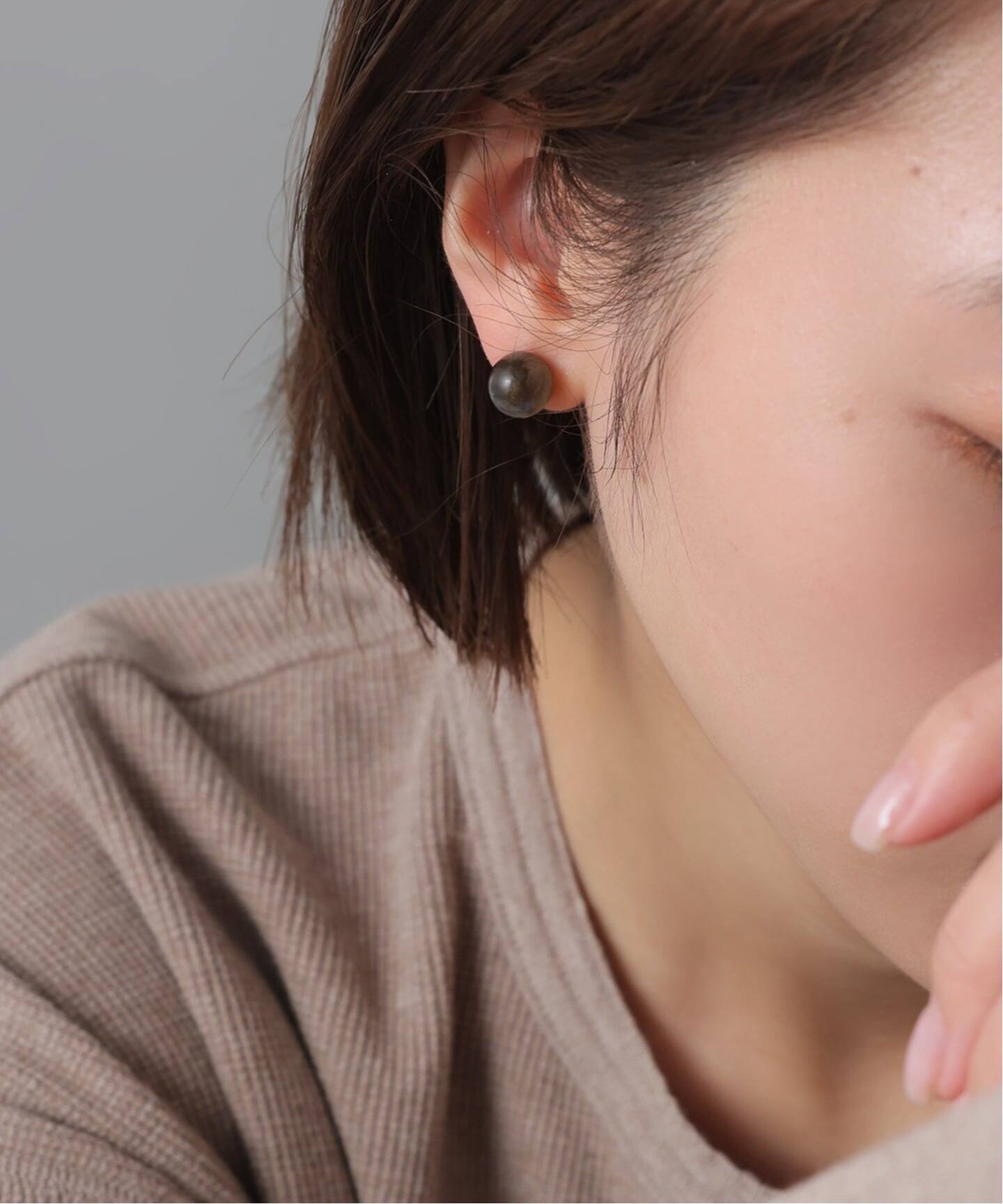 予約》ラウンド*キューブバイカラーピアス K10 1P（ピアス（片耳用