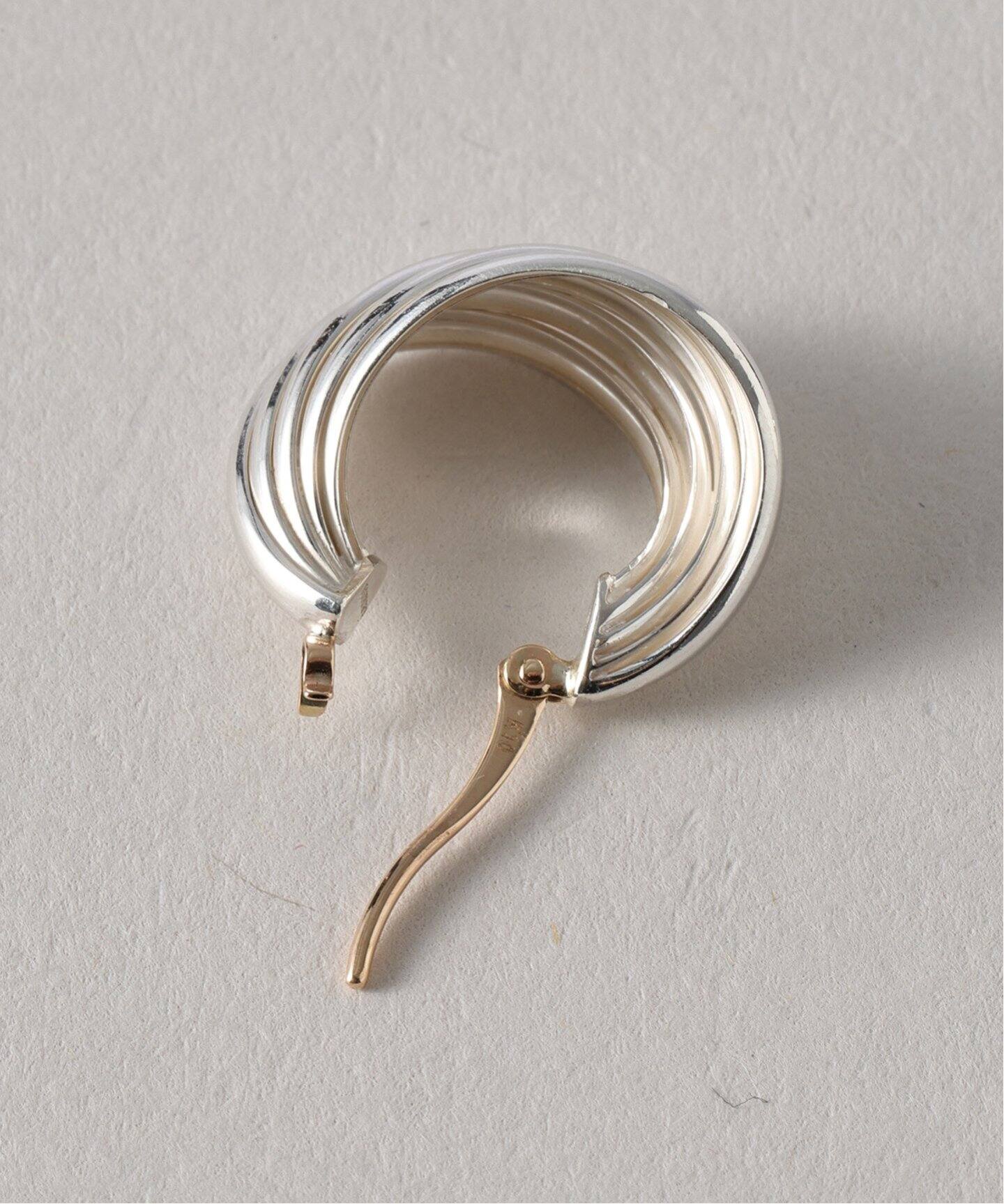 SAMH by LILAS】5ラインカーブフープピアス SV（両耳）（ピアス