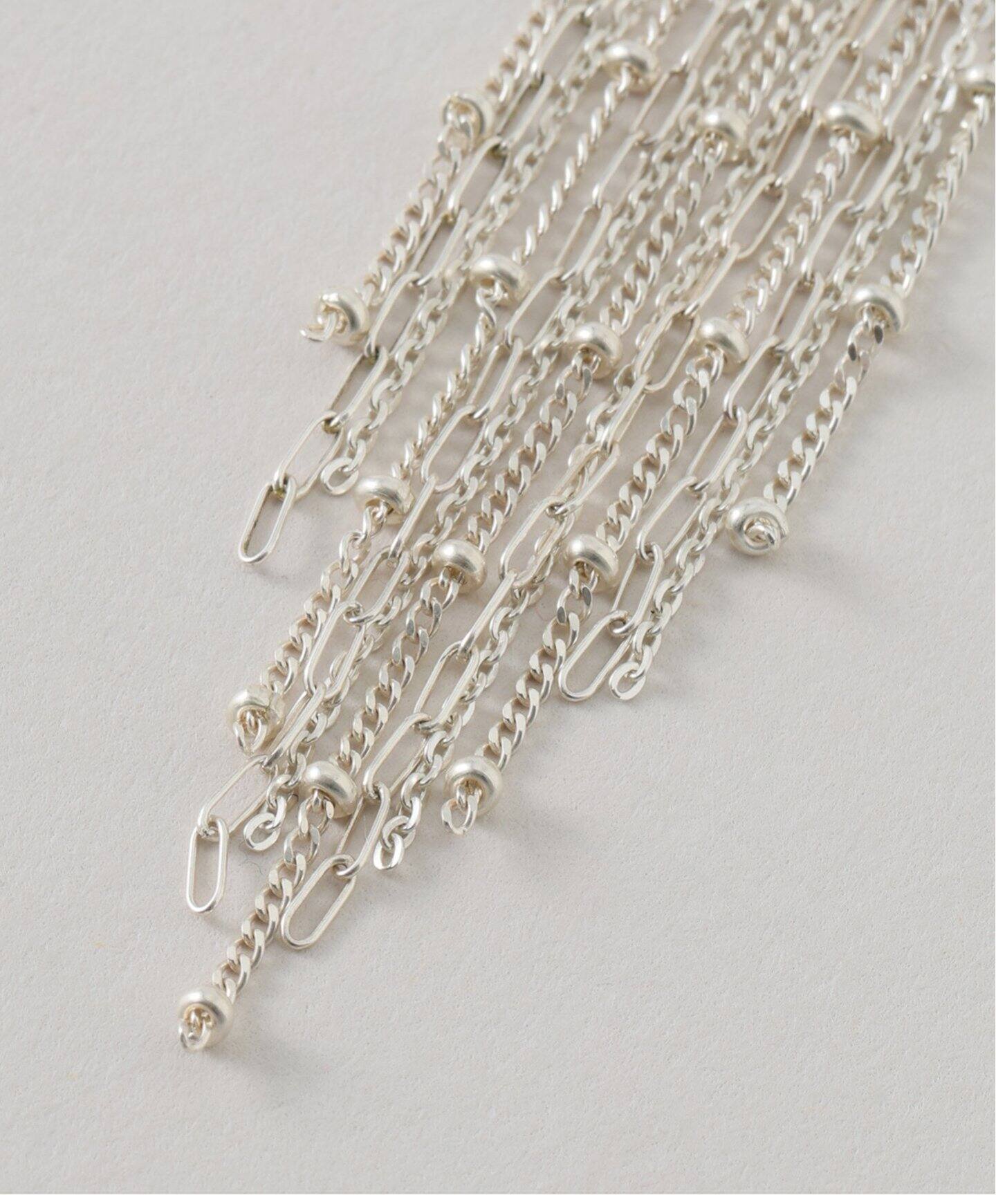 予約》【SAMH by LILAS】 チェーンフリンジ7cmピアス SV(両耳