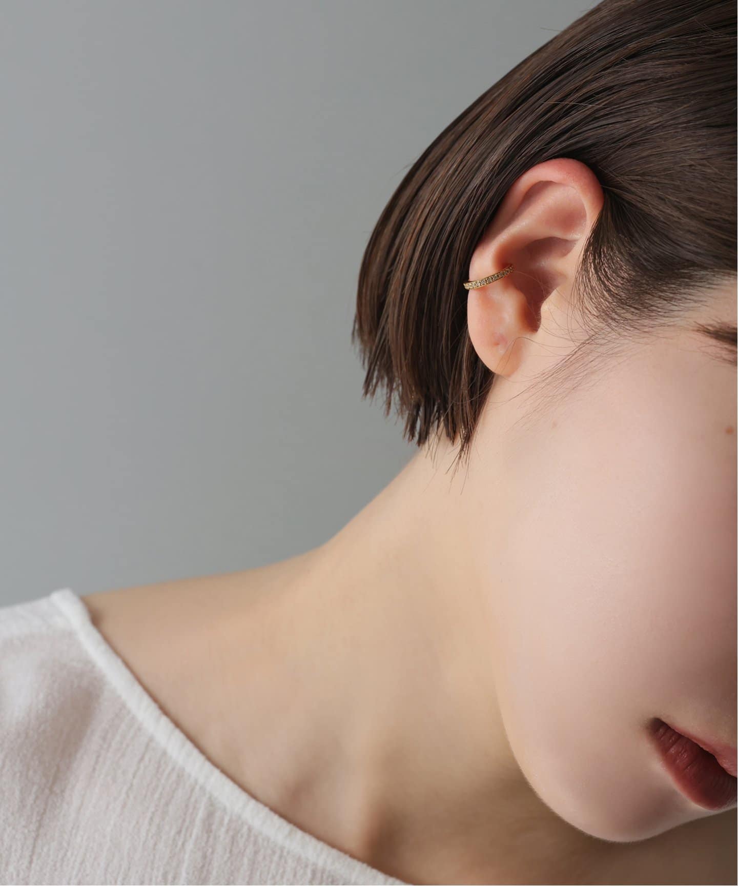 WEB限定》【SAMH by LILAS】イヤーカフホワイトトパーズSV（片耳