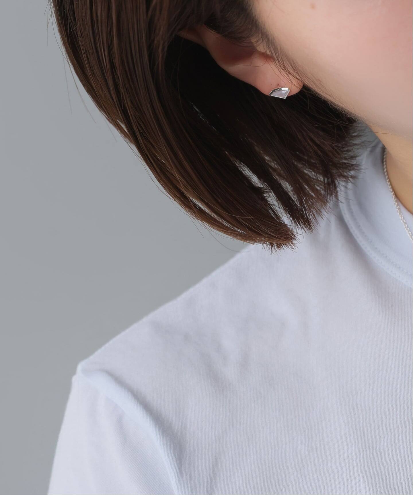 SAMH by LILAS】ダイヤモンドカットシェルピアス SV（両耳