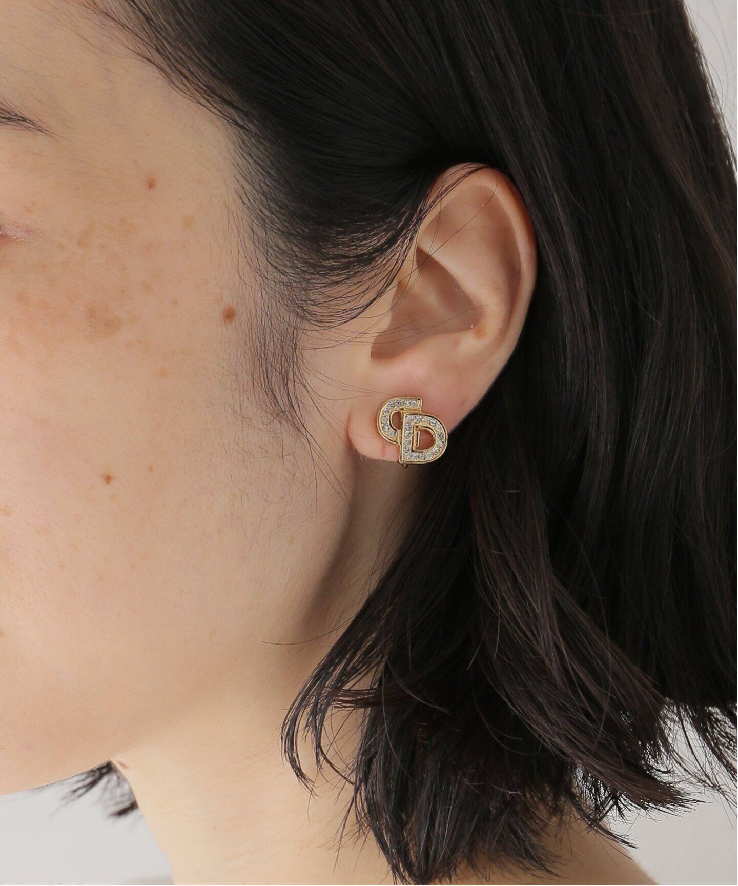 【Dior】vintage earrings★ディオール ヴィンテージ イヤリング VINTAGE DIOR/ディオール 】earring logo(両耳)(イヤリング