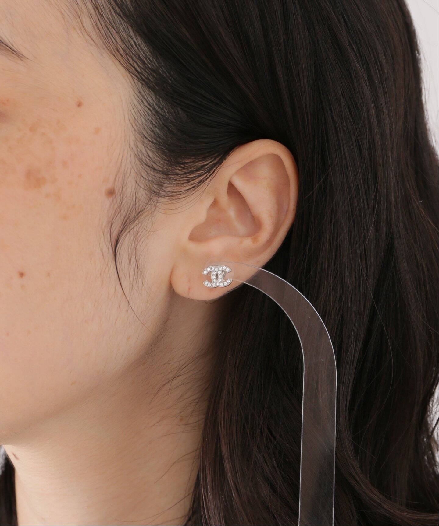 CHANELシャネル ミントグリーン 翡翠風 両耳 スタッドピアス ヴィンテージ VINTAGE CHANEL/シャネル】pierce(両耳)（ピアス（両耳用