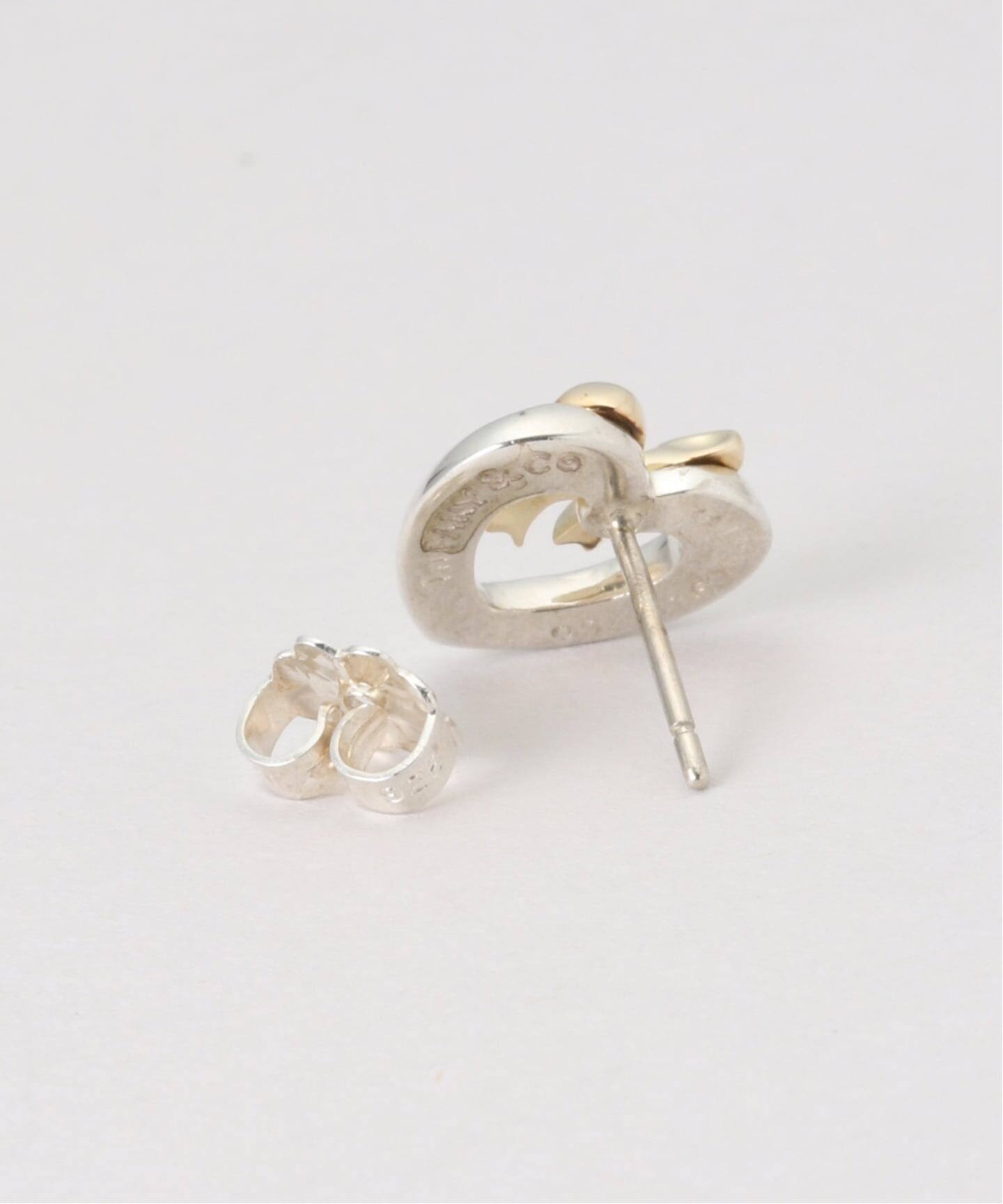 Tiffany ピアス　vintage TIFFANY & CO. ダブルハートピアス シルバー／ゴールド｜VINTAGE