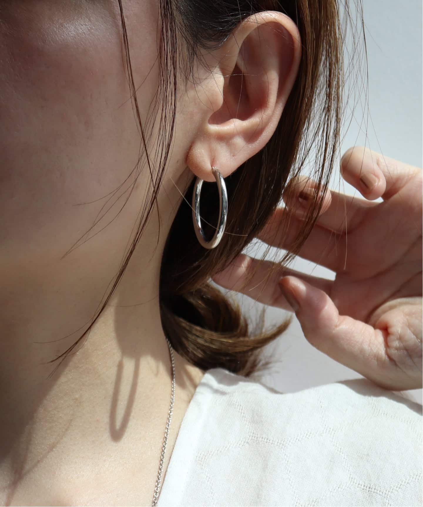 SV925 0.3pipe/3.0cm hoop pierce(両耳)（ピアス（両耳用