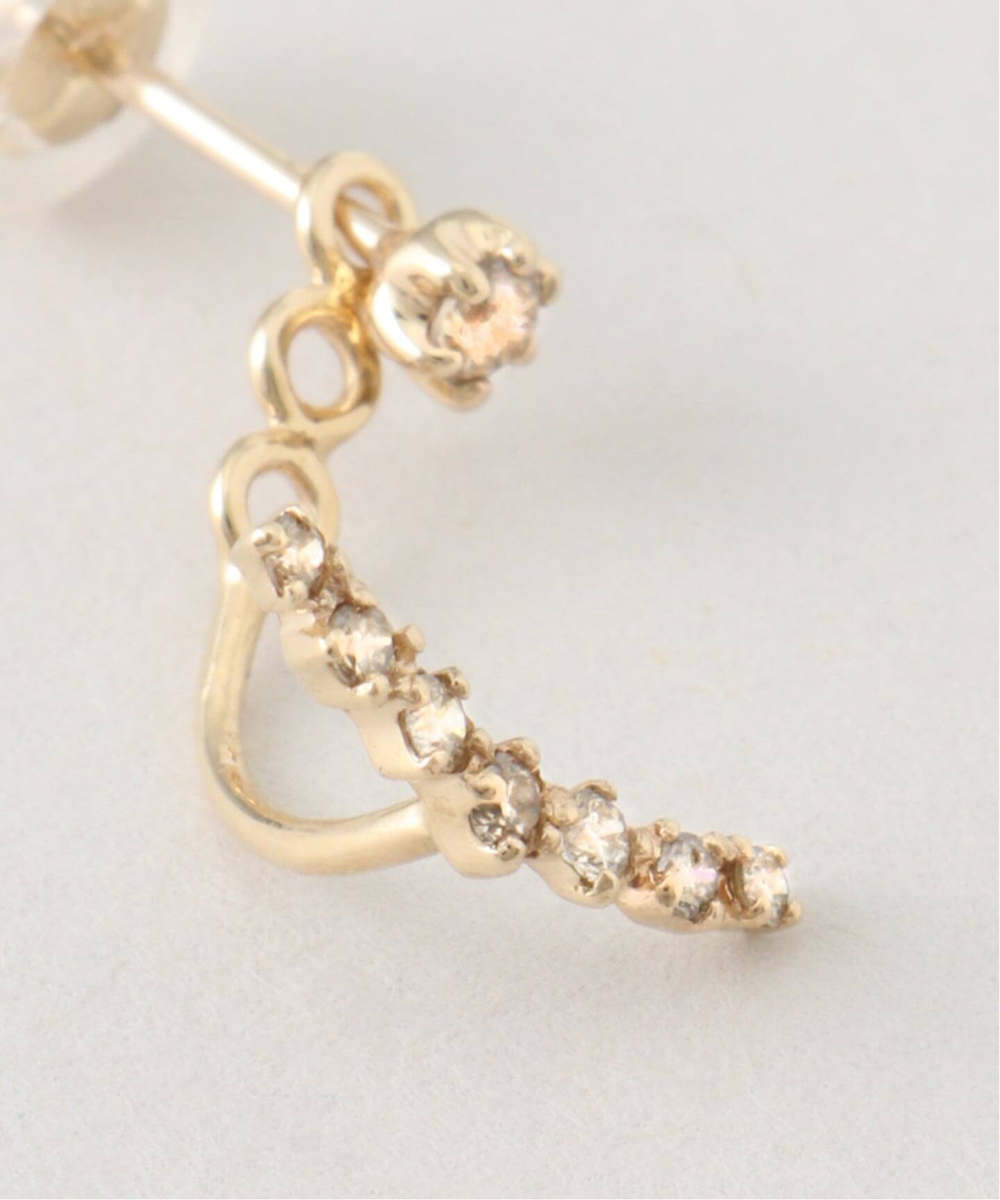 Découverte デクーヴェルト ENSEMBLE k10 ピアス 10K 8.0mm akoya pearl hoop pierce(両耳)（ピアス（両耳用
