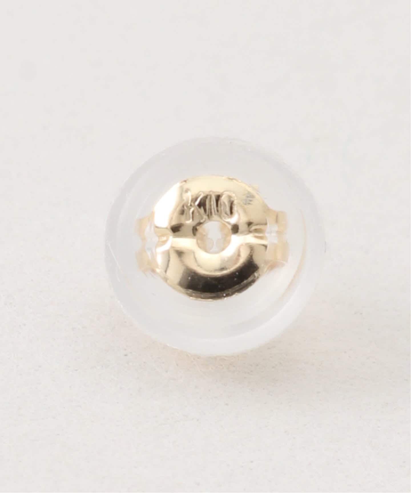 DECOUVERTE ☆ 10K square onyx pierce(両耳) 10K onyx center hold pierce(両耳)（ピアス（両耳用））｜DECOUVERTE
