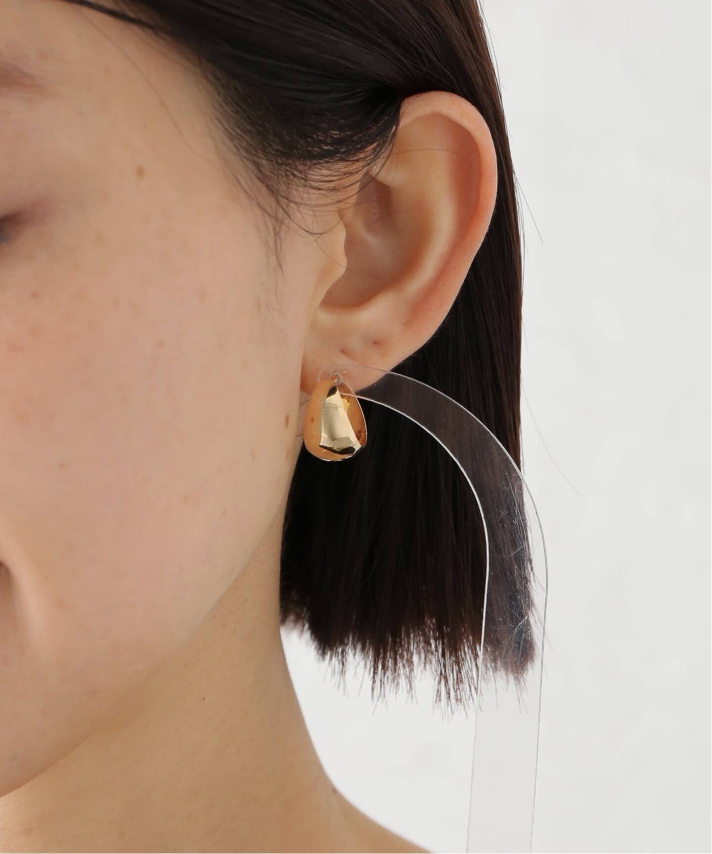 18k両耳ピアス 18K wide volume pierce(両耳)（ピアス（両耳用））｜DECOUVERTE