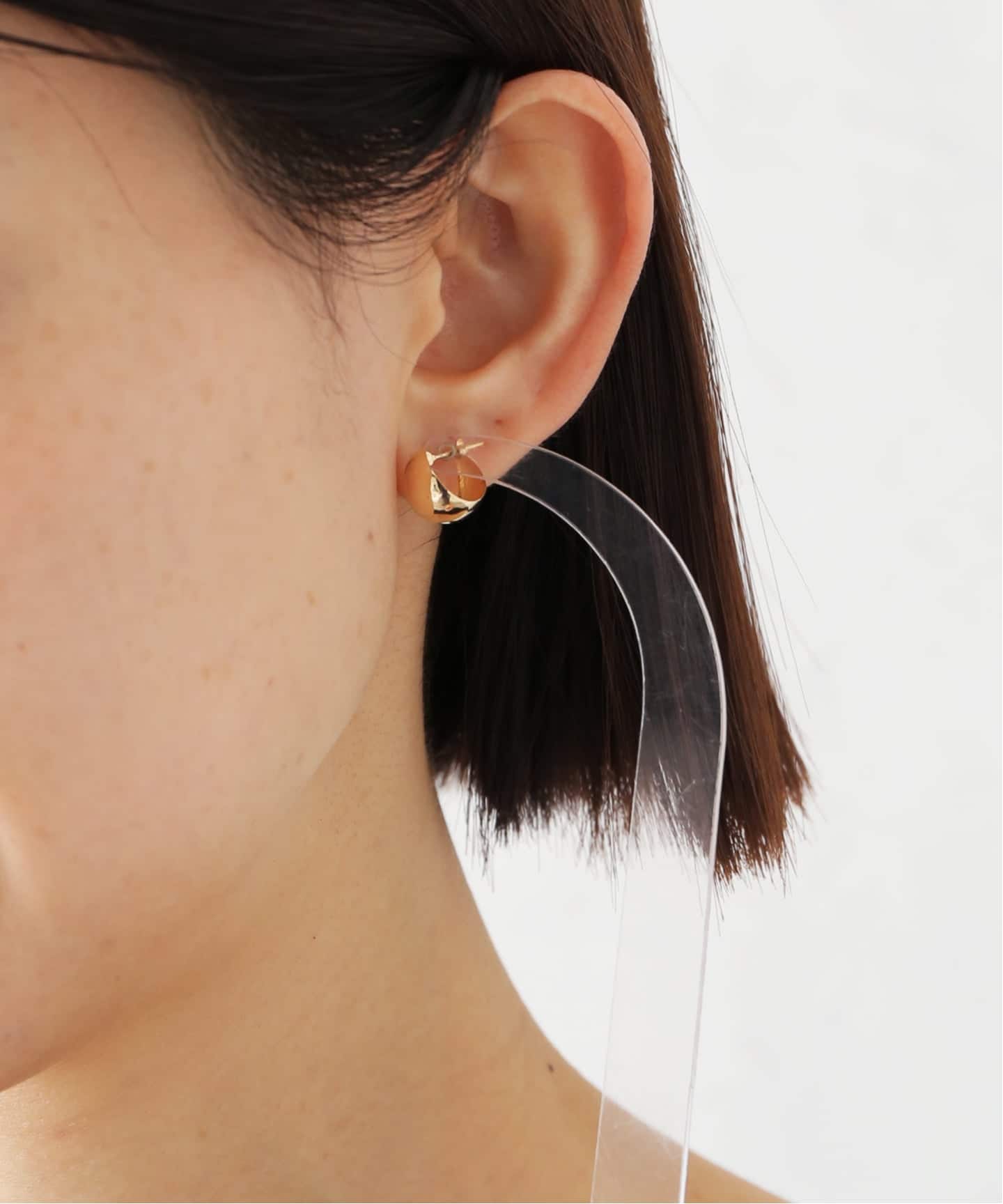 18k両耳ピアス 18K wide volume small pierce(両耳)（ピアス（両耳用））｜DECOUVERTE