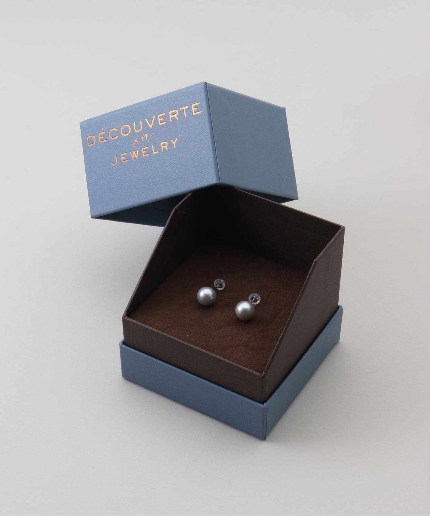 PT 8.0 gray akoya pierce(両耳)（ピアス（両耳用））｜DECOUVERTE