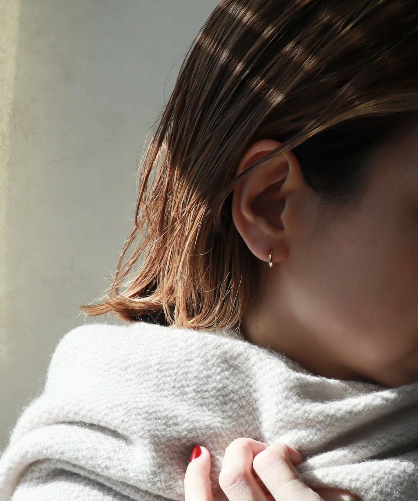 18K 0.2pipe/1.0cm hoop pierce(両耳)（ピアス（両耳用