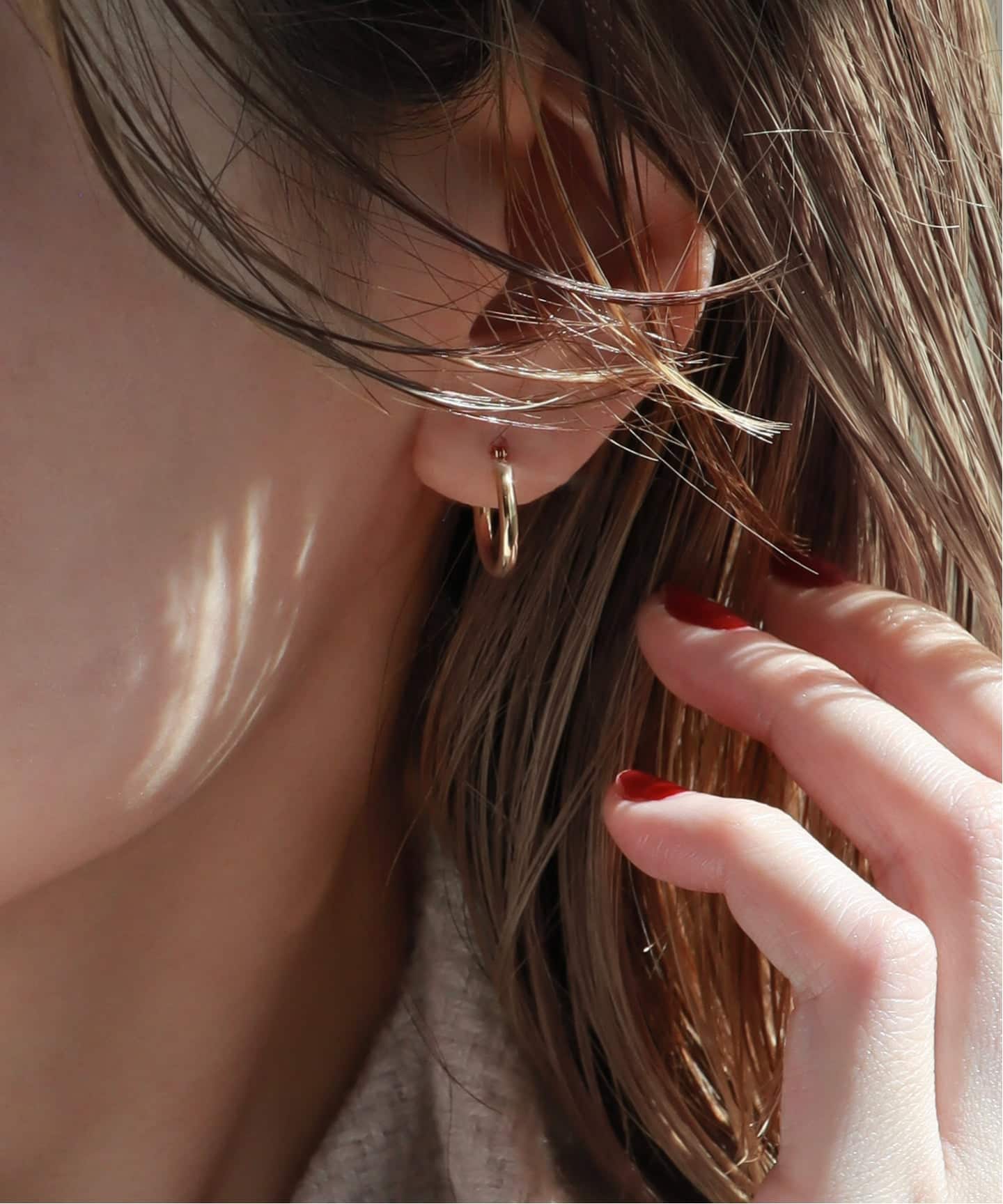 18K 0.2pipe/1.5cm hoop pierce(両耳)（ピアス（両耳用