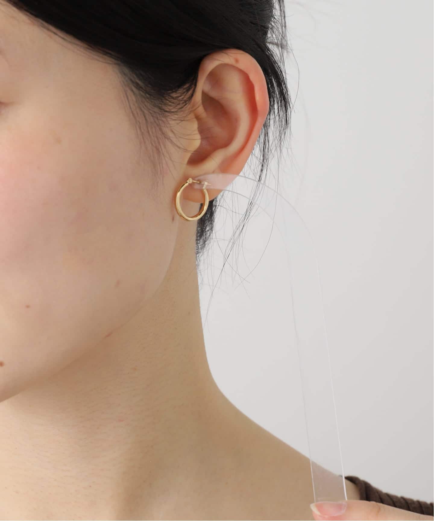 18K 0.2pipe/1.5cm hoop pierce(両耳)（ピアス（両耳用