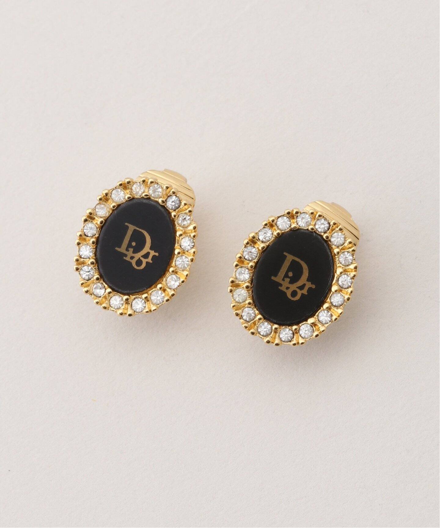 VINTAGE DIOR/ディオール】earring logo round rs(両耳)（イヤリング  