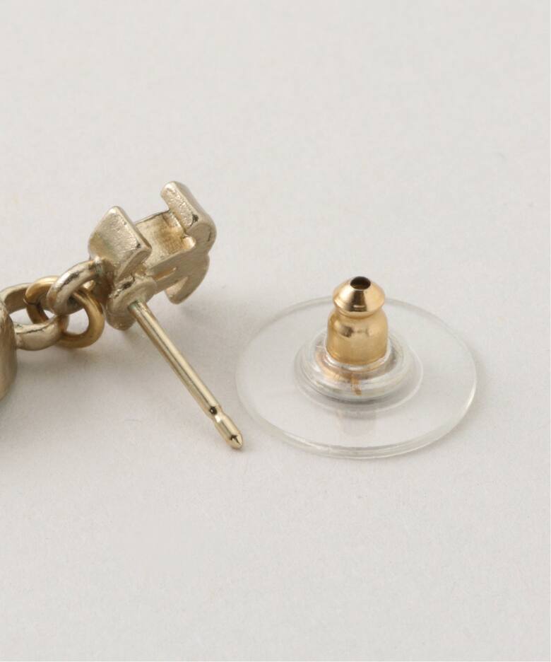 VINTAGE CHANEL/シャネル】pierce logo color stone(両耳)（ピアス（両 