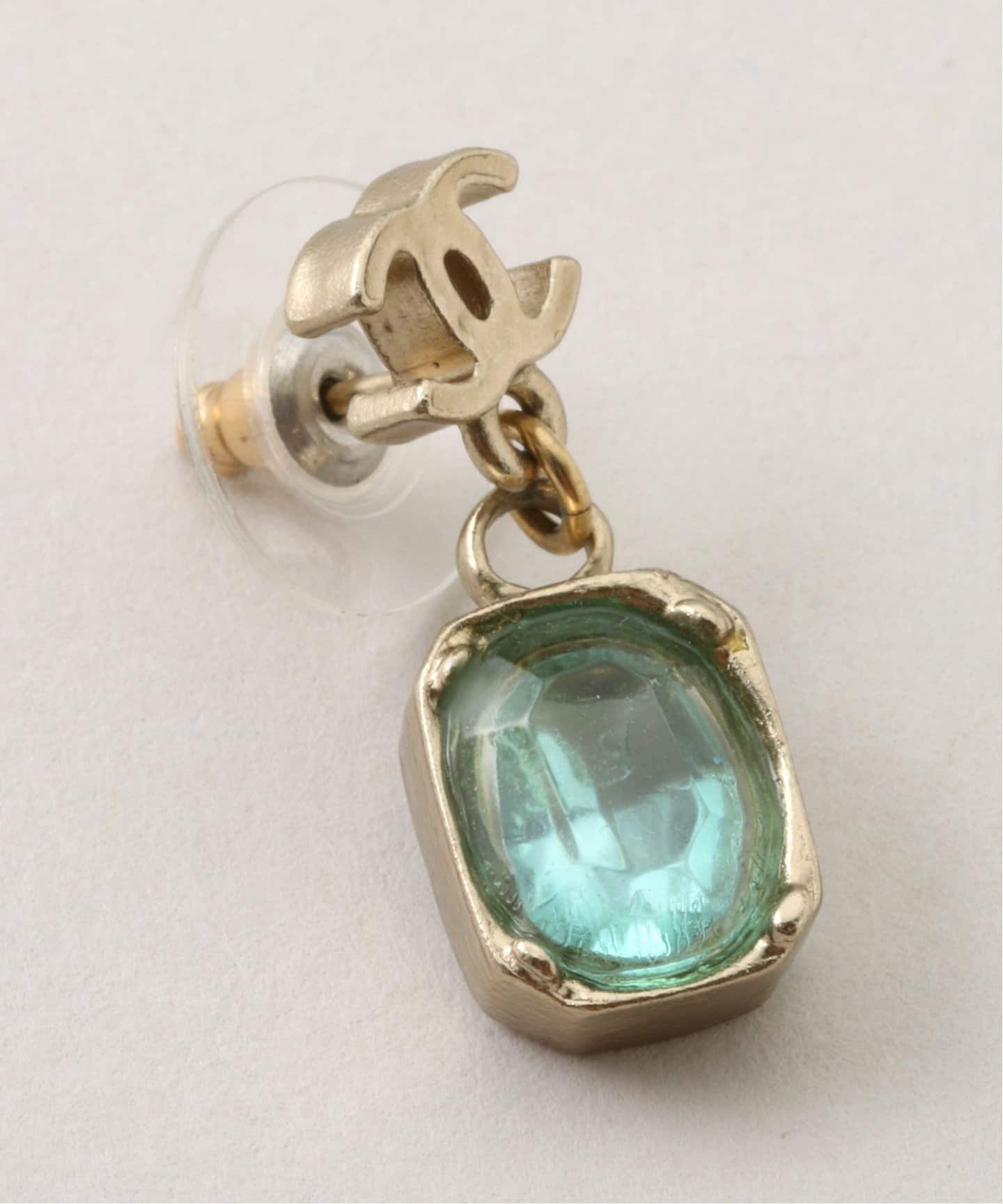 VINTAGE CHANEL/シャネル】pierce logo color stone(両耳