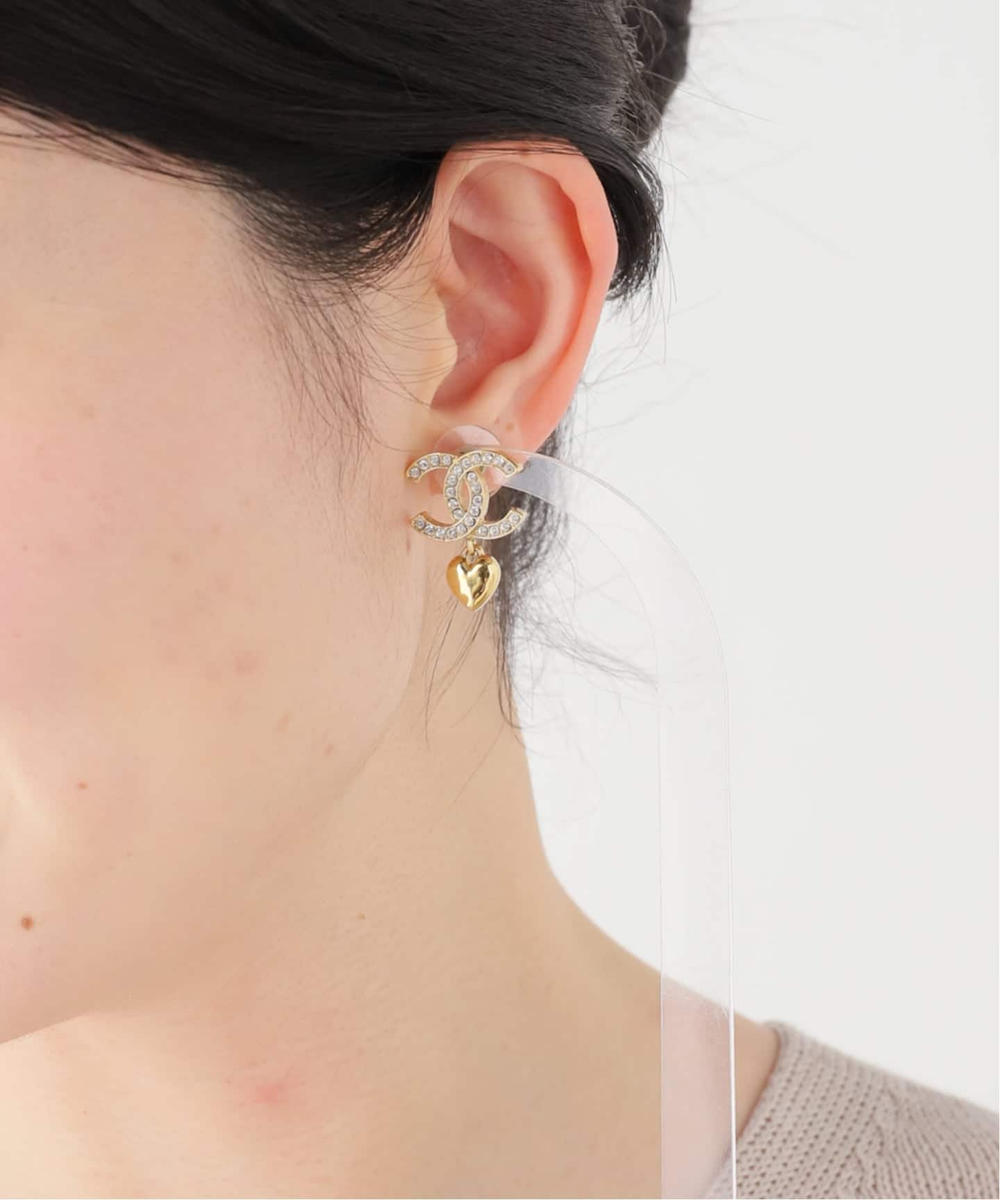 CHANEL/シャネル】CC pierce rs heart (両耳)（ピアス（両耳用