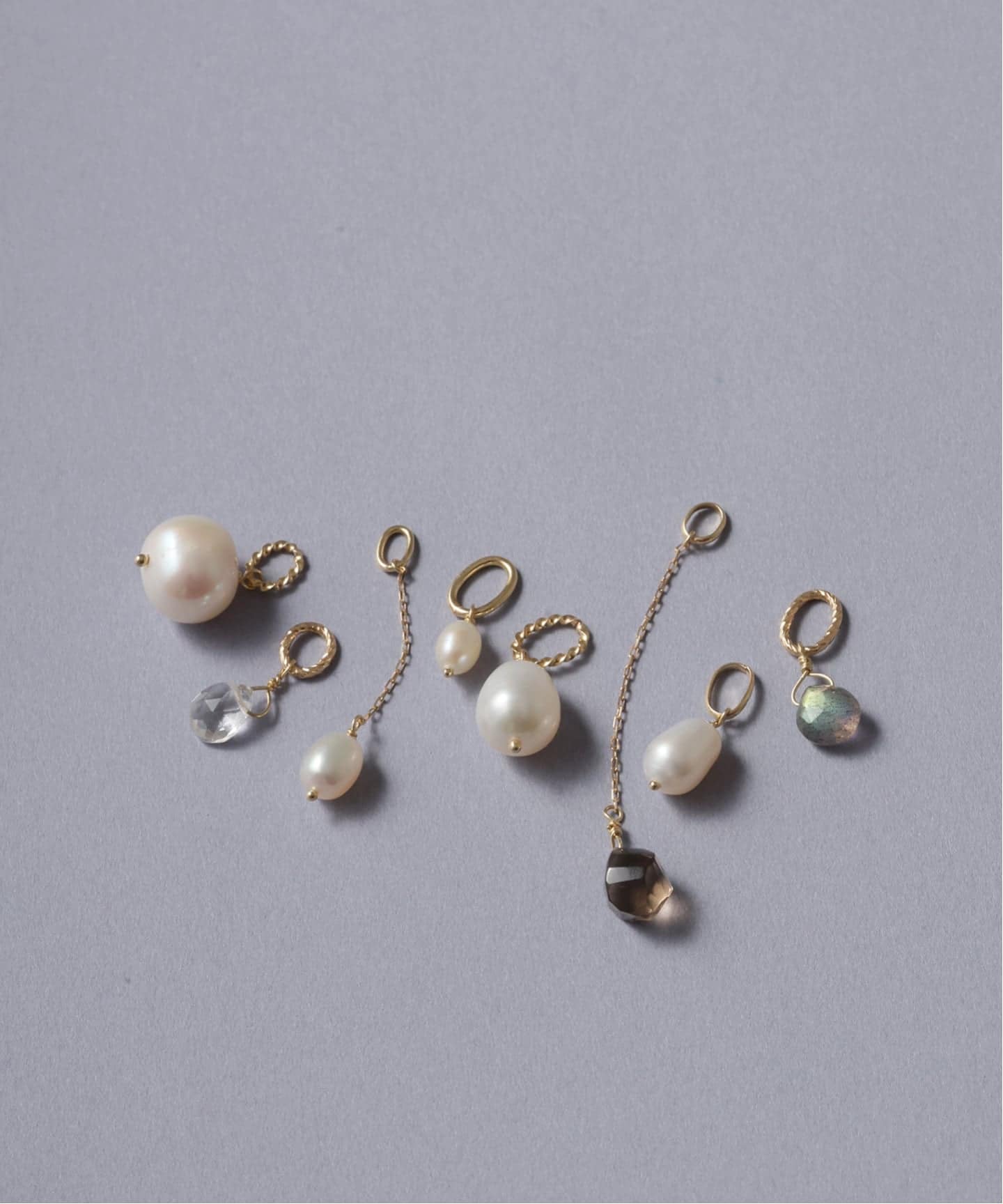 ツイストカットスモーキークォーツチェーンチャーム K10（チャーム