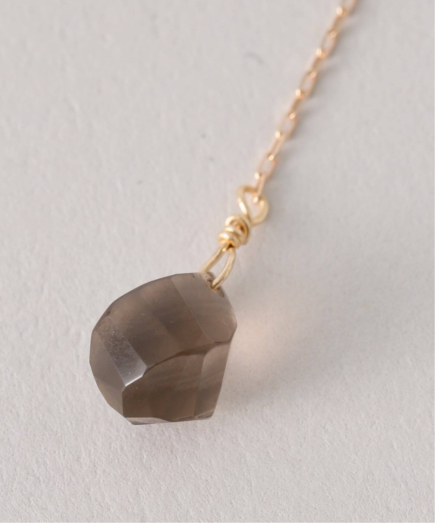 ツイストカットスモーキークォーツチェーンチャーム K10（チャーム