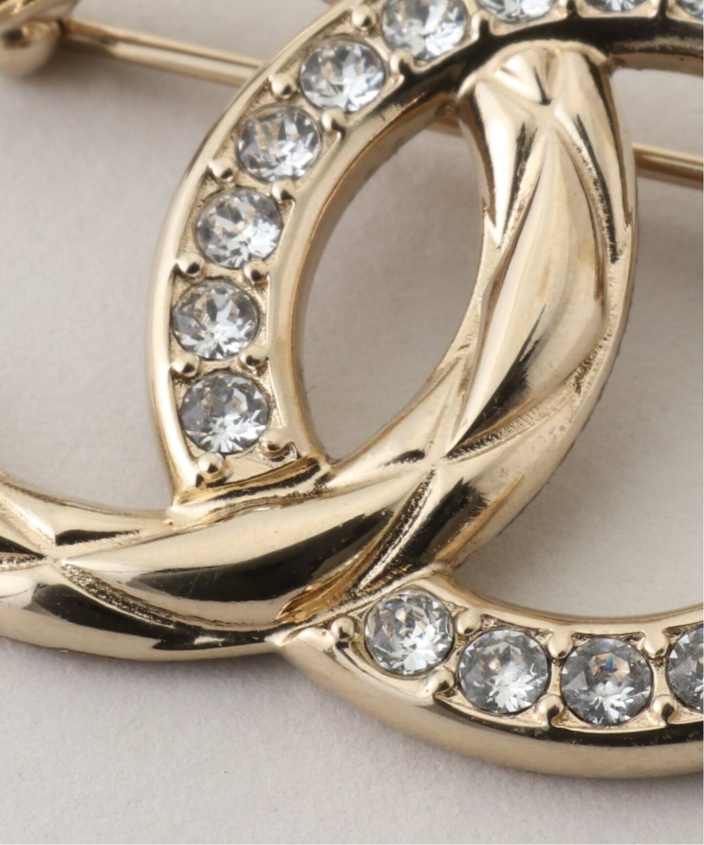 CHANEL/シャネル】CC brooch half rs checkered（コサージュ