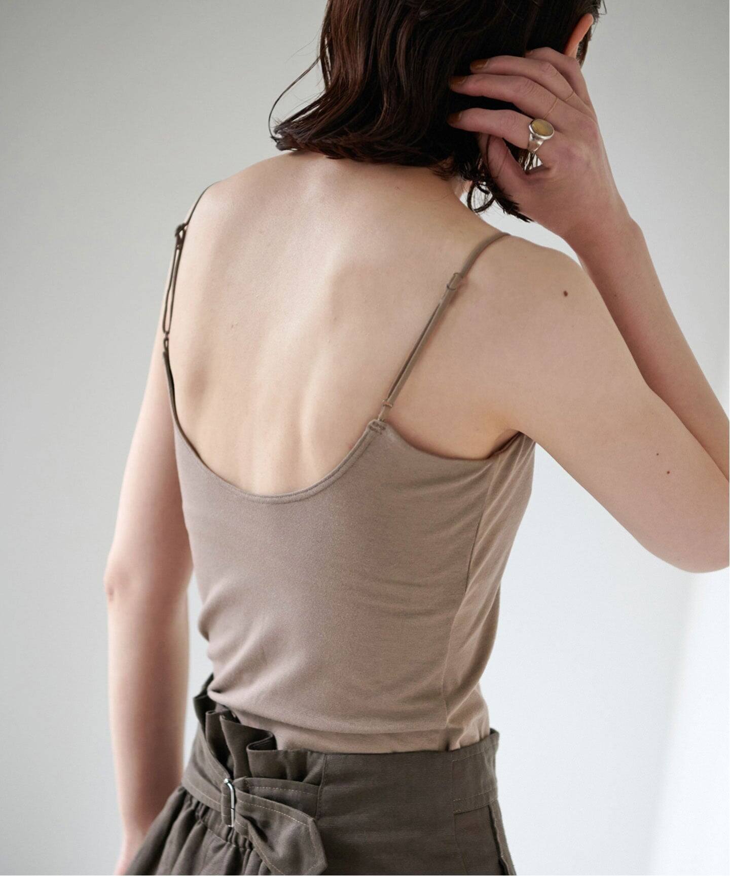 追加3》オーガニックコットン混 ストレッチブラキャミソール（カップ