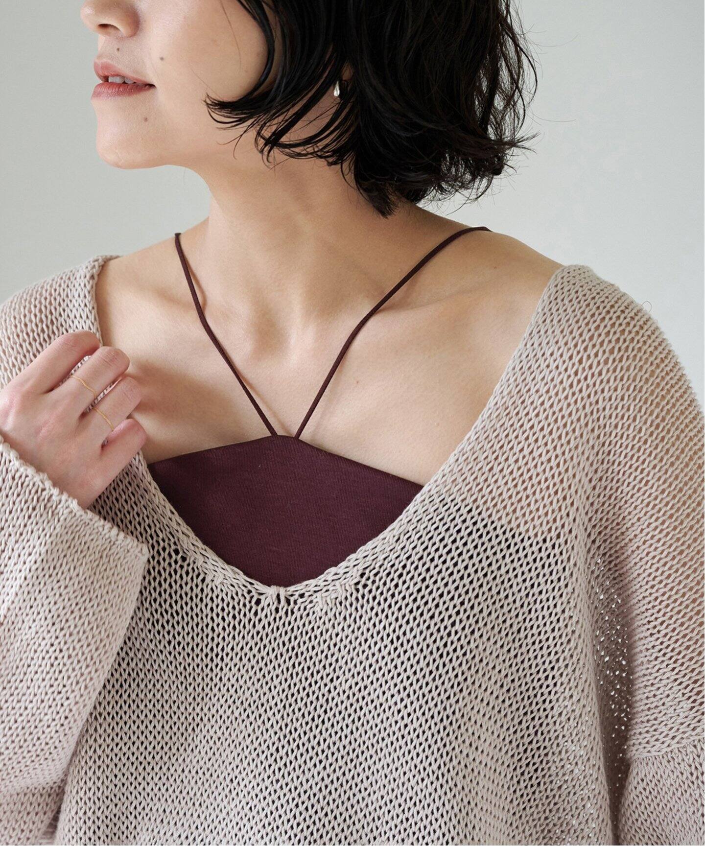 EMILY WEEK×FRAMeWORK Vラインクロップドブラキャミソール（カップ付き 