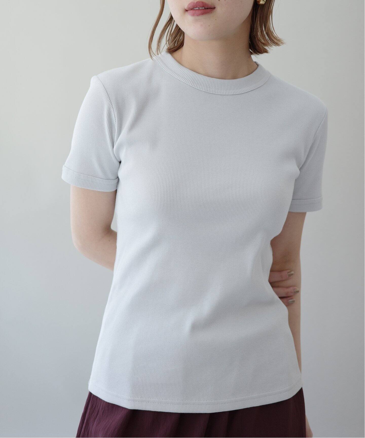 EMILY WEEK　「ROOM」カップ付きリブテレコTシャツ ROOM】カップ付きリブテレコTシャツ（カップ付きインナー