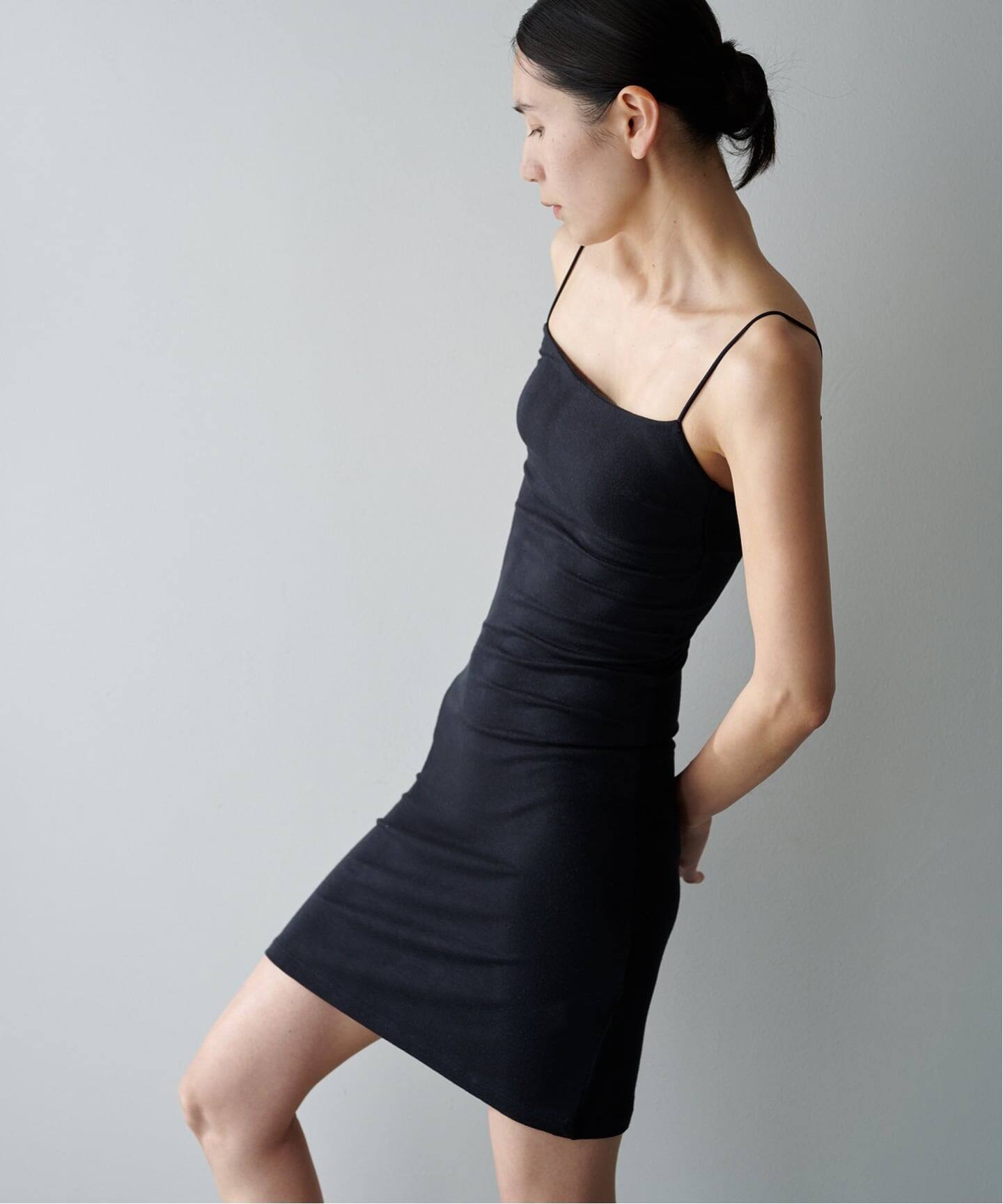 ACTIVE】Bamboo ストレッチロングキャミソール（ブラック、アンバー 
