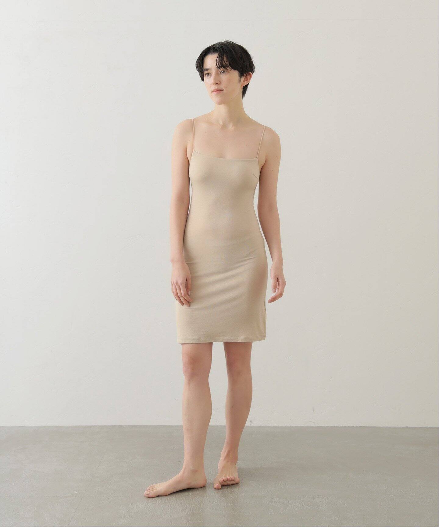 ACTIVE Bamboo ストレッチキャミソール EMILY WEEK ACTIVE】Bamboo ストレッチロングキャミソール（ベージュ