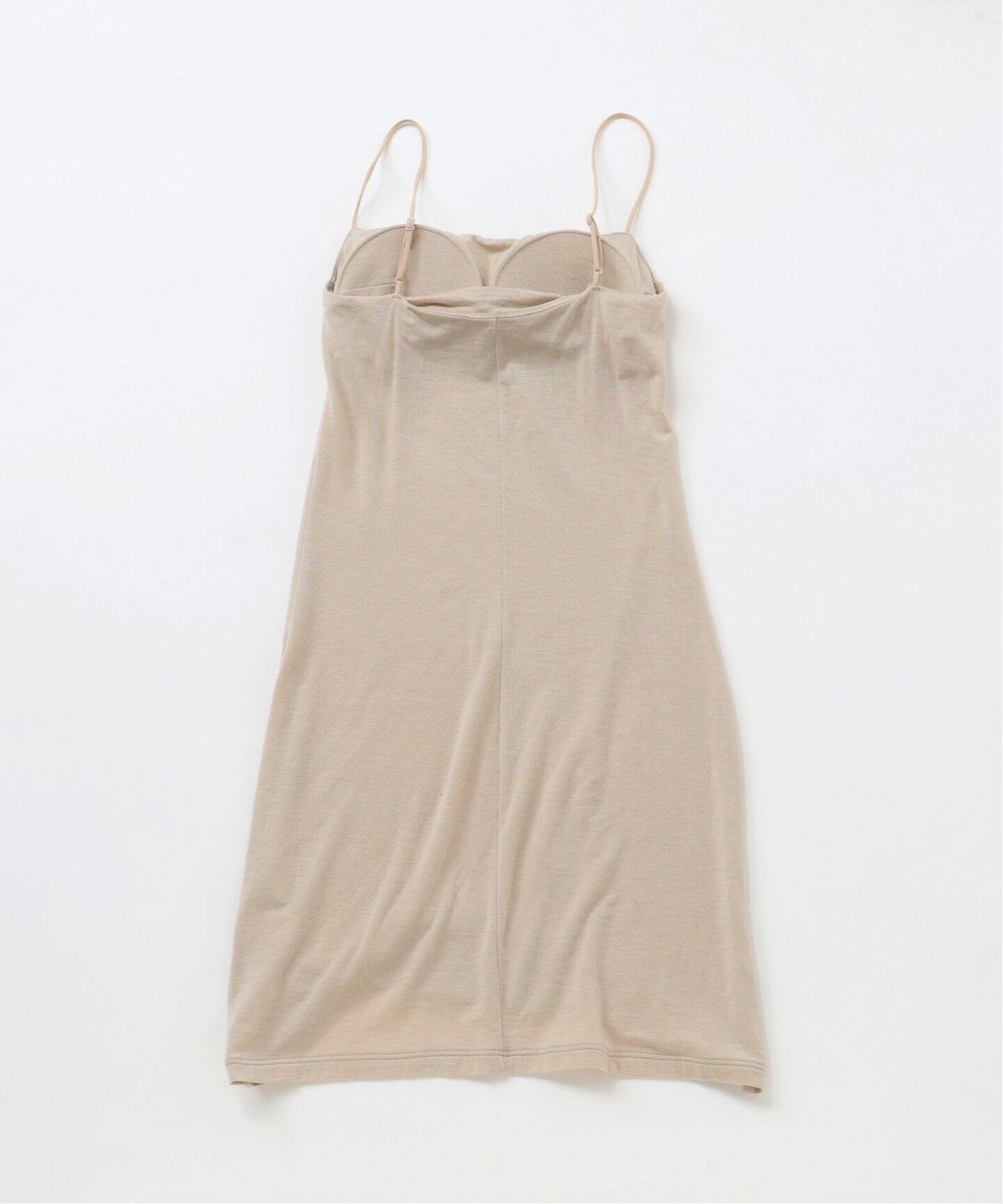 ACTIVE】Bamboo ストレッチロングキャミソール（ベージュ）（カップ